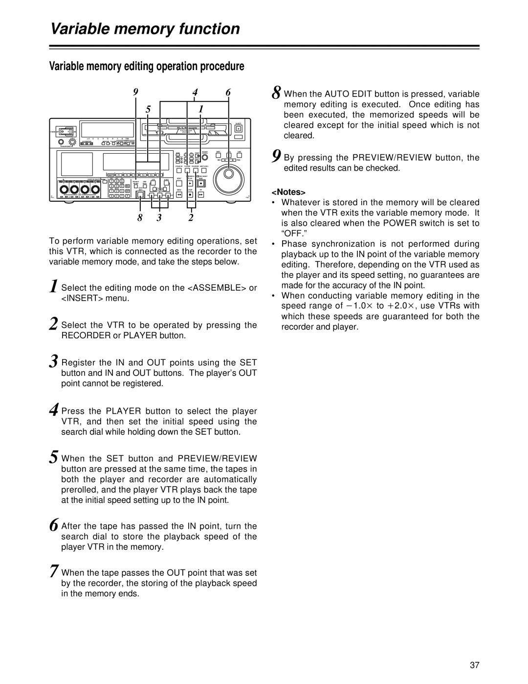 Panasonic AJ-HD1700 manual Has, Cleared, Edited results can be checked, Variable, Editing Operations 