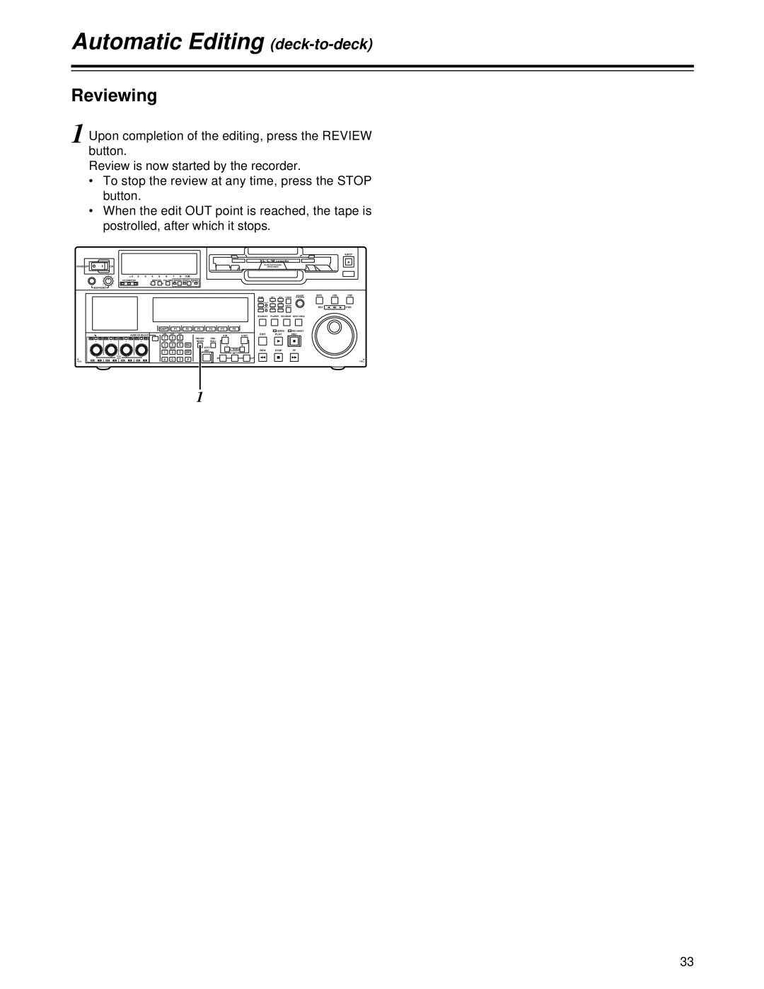 Panasonic AJ-HD1700PE operating instructions Reviewing 