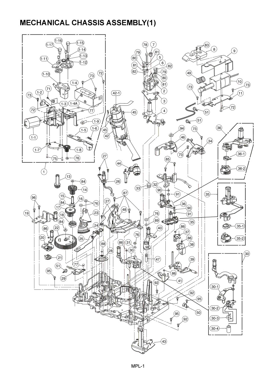 Panasonic AJ-HD1800MC, AJ-HD1800E manual Mechanical Chassis ASSEMBLY1 