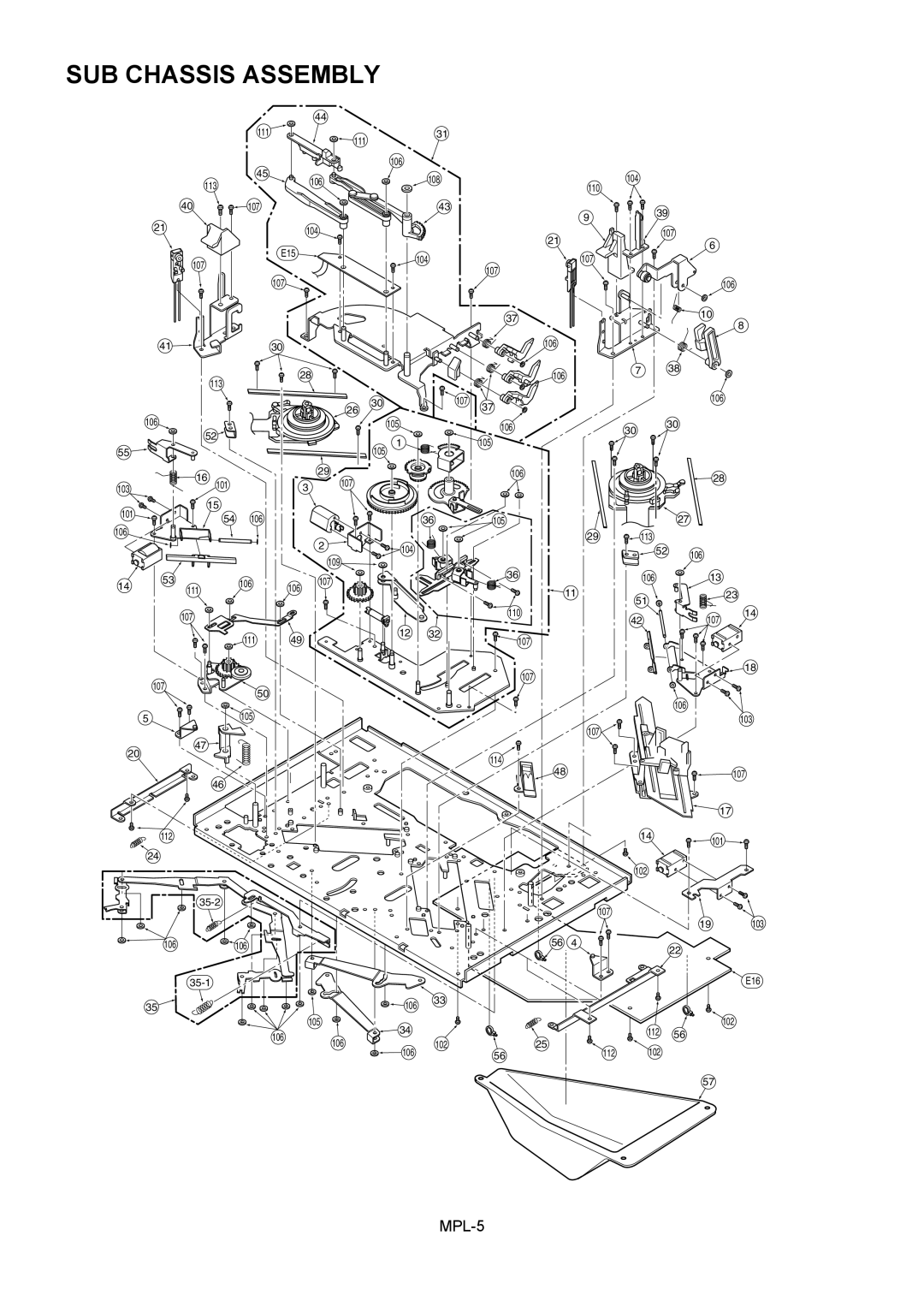 Panasonic AJ-HD1800MC, AJ-HD1800E manual SUB Chassis Assembly 