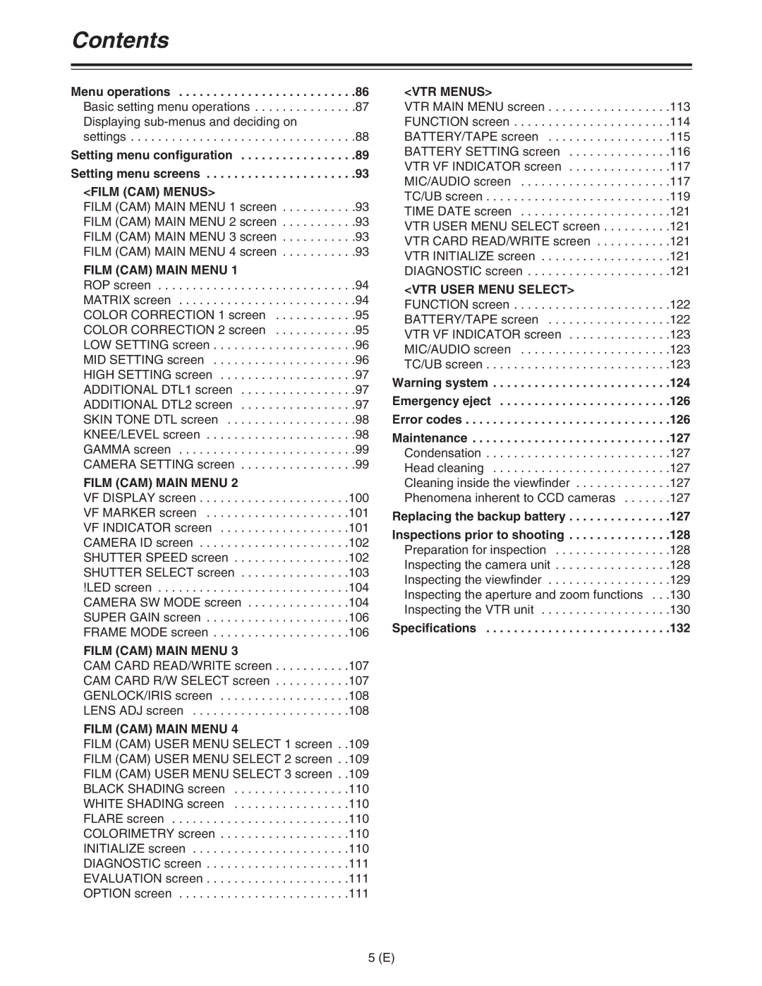 Panasonic AJ-HDC27FE operating instructions Settings, Film CAM Menus 