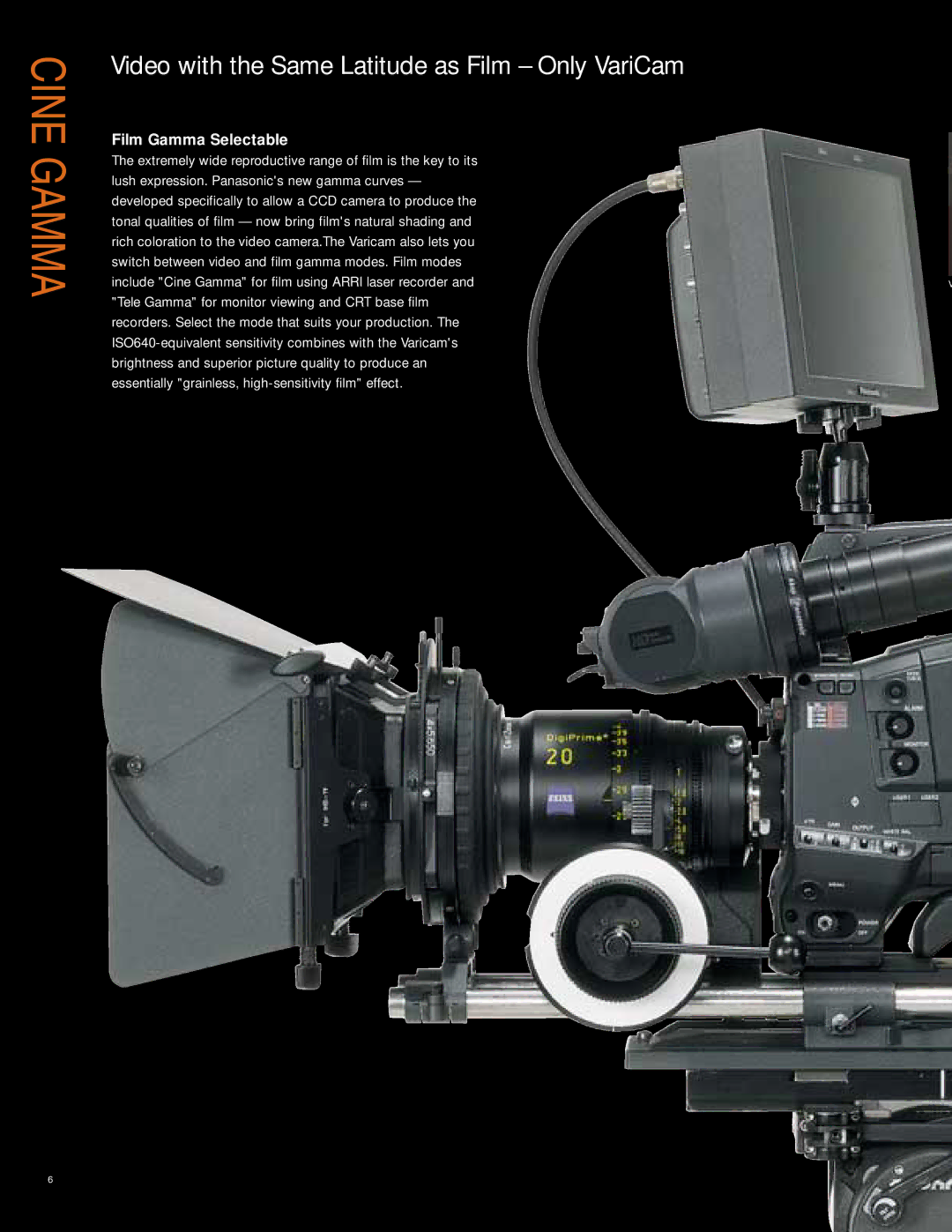 Panasonic AJ-HDC27H manual Cine Gamma, Film Gamma Selectable 