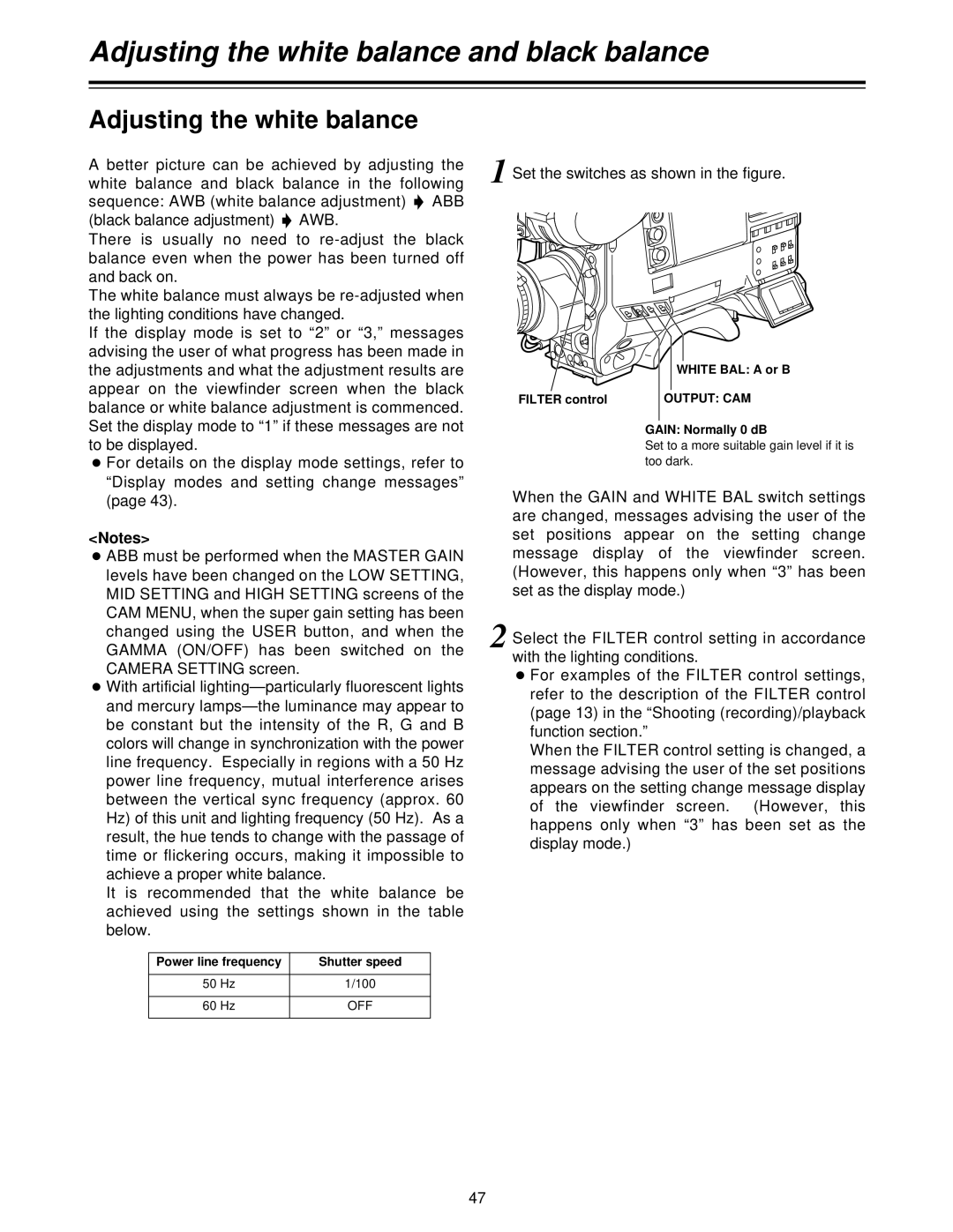 Panasonic AJ- P, AJ-HDC27V Adjusting the white balance and black balance, Sequence AWB white balance adjustment 