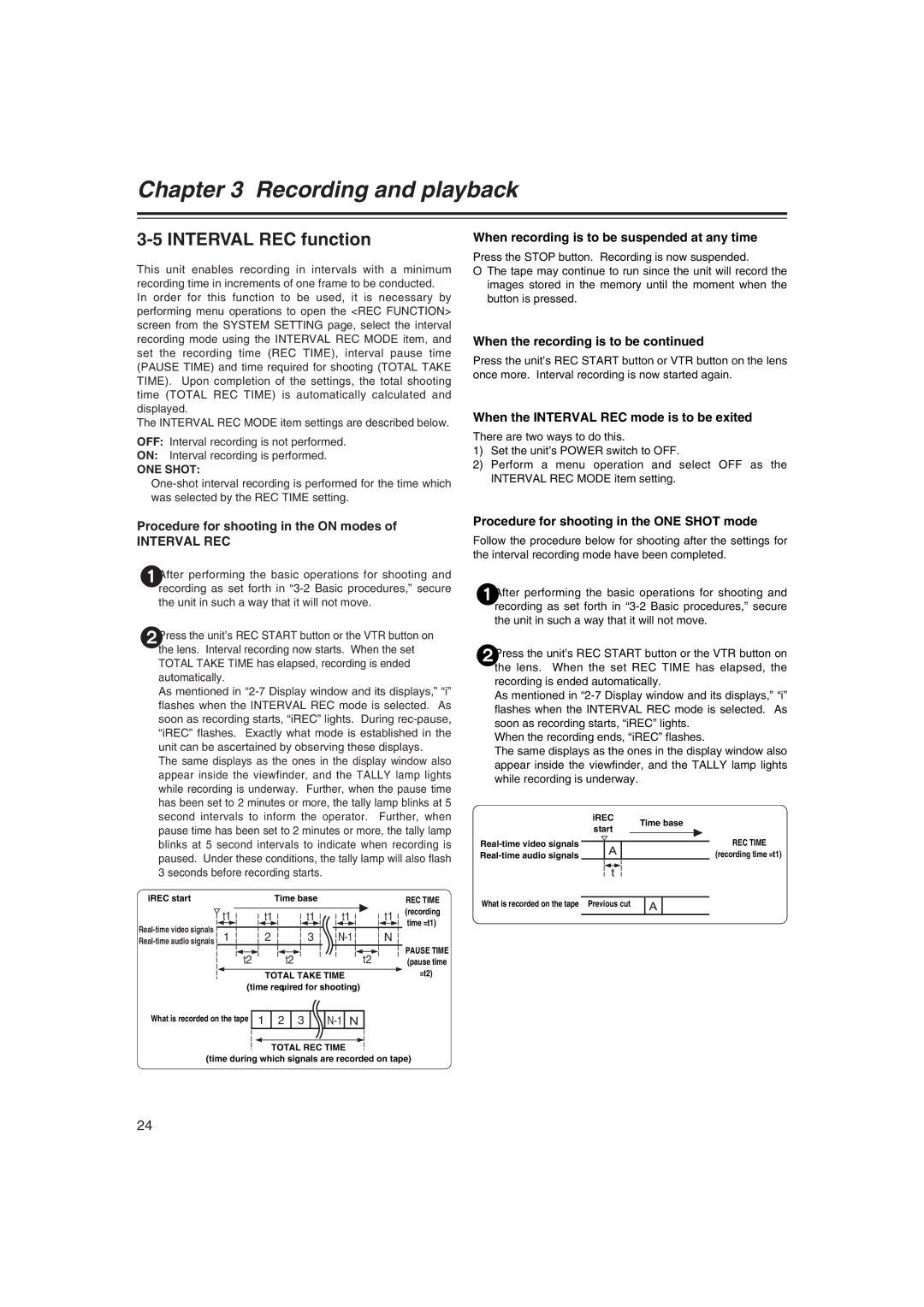 Panasonic AJ-HDX400E operating instructions Interval REC function 