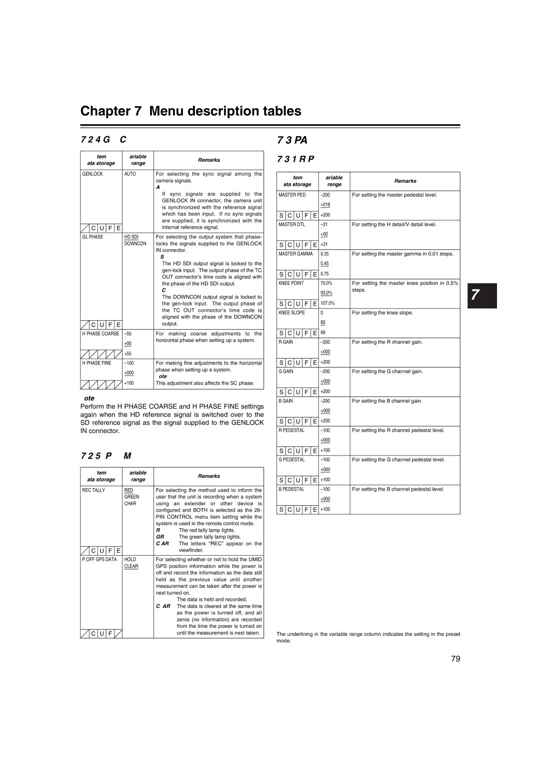 Panasonic AJ-HDX400E operating instructions Genlock, Option Mode, 1 ROP 