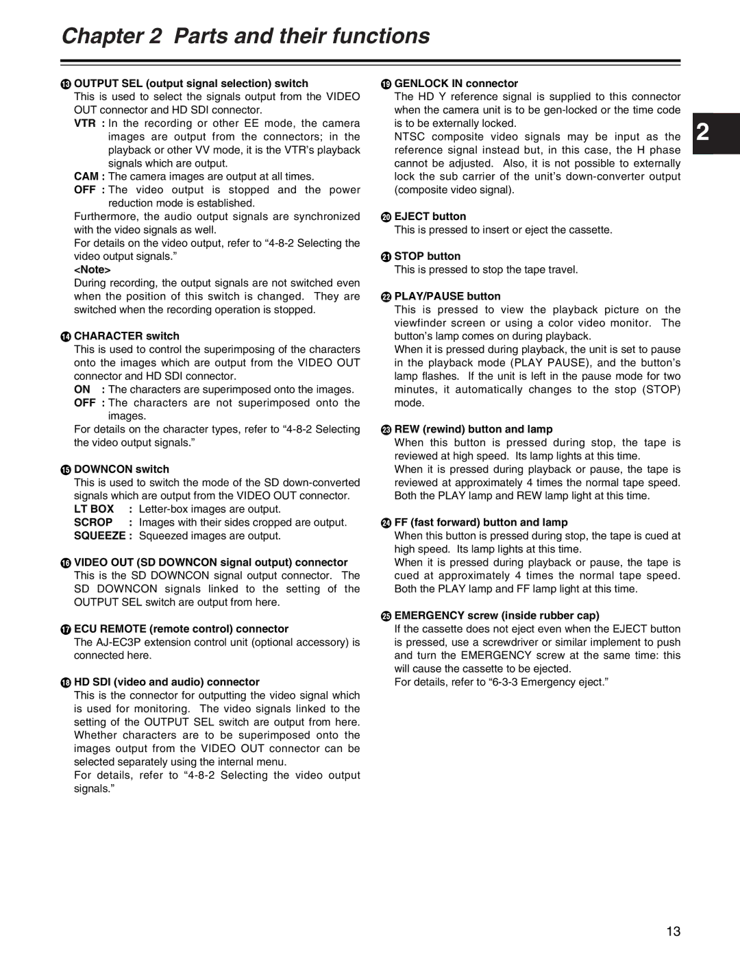 Panasonic AJ-HDX400P operating instructions Lt Box, Scrop, Squeeze 