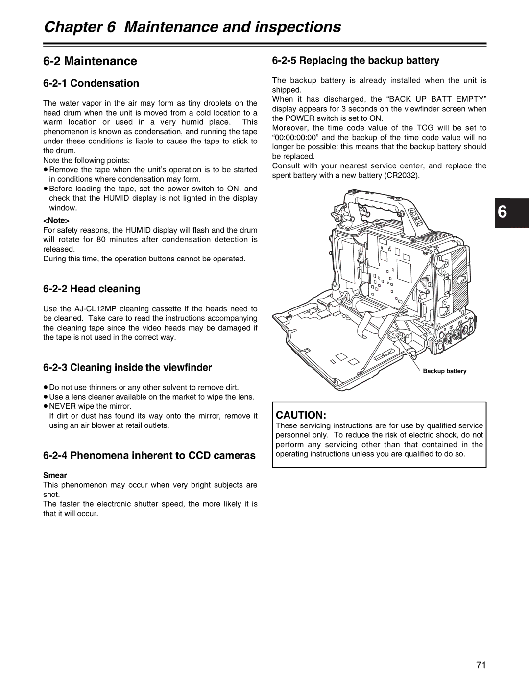 Panasonic AJ-HDX400P operating instructions Maintenance 