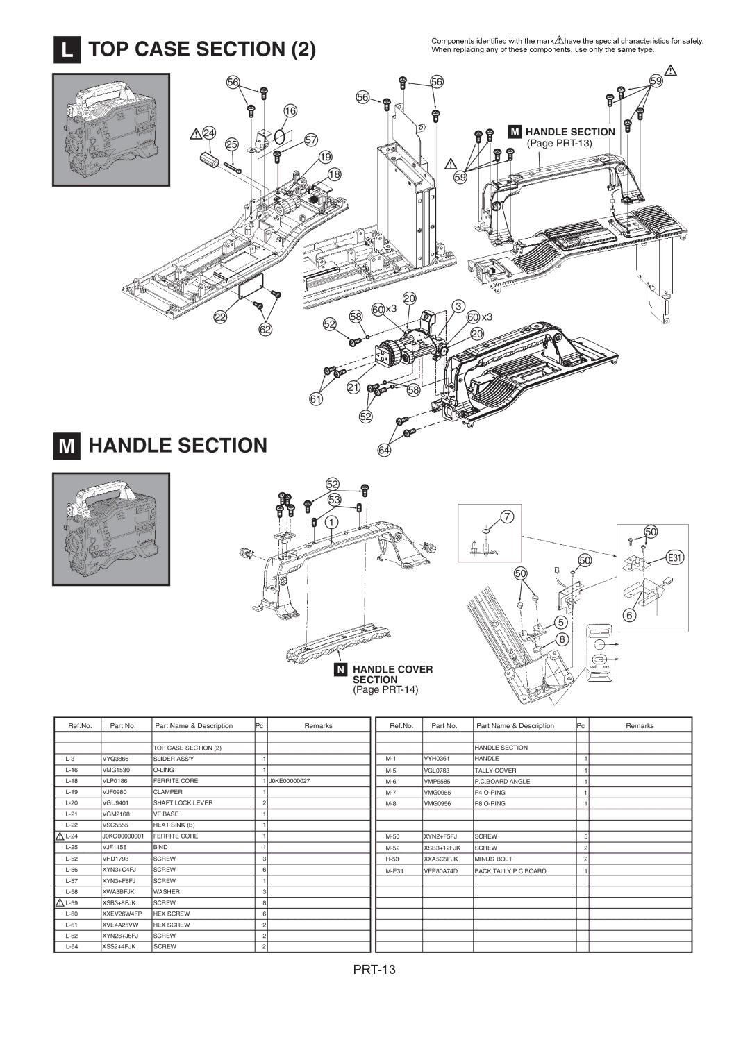 Panasonic AJ-HDX900MC manual Handle Section, 1859 