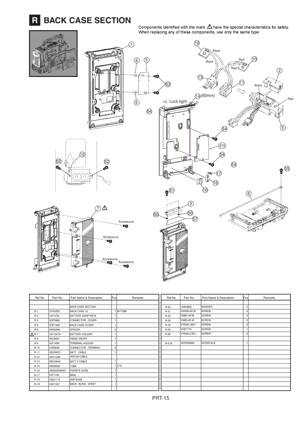 Panasonic AJ-HDX900MC manual Back Case Section, 80mm 