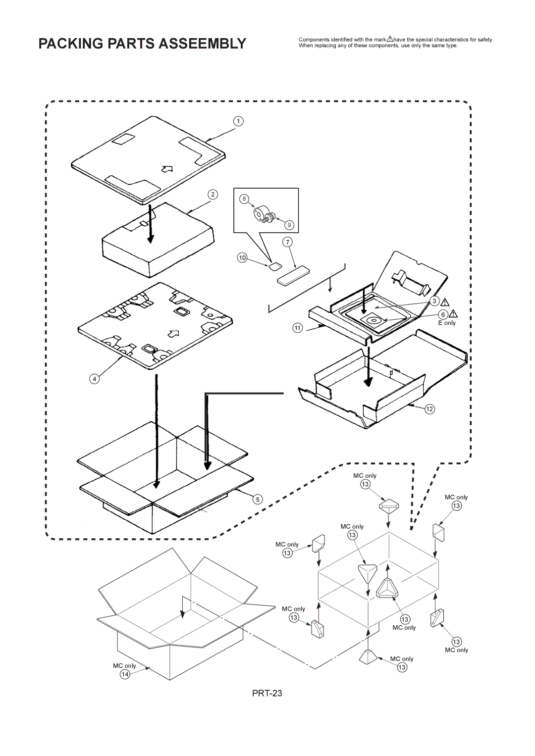 Panasonic AJ-HDX900MC manual Packing Parts Asseembly 