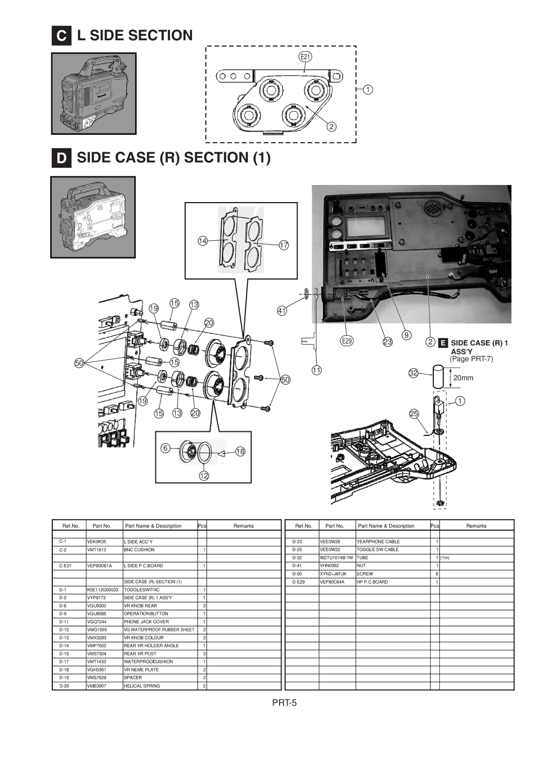 Panasonic AJ-HDX900MC manual Side Section, Side Case R Section 