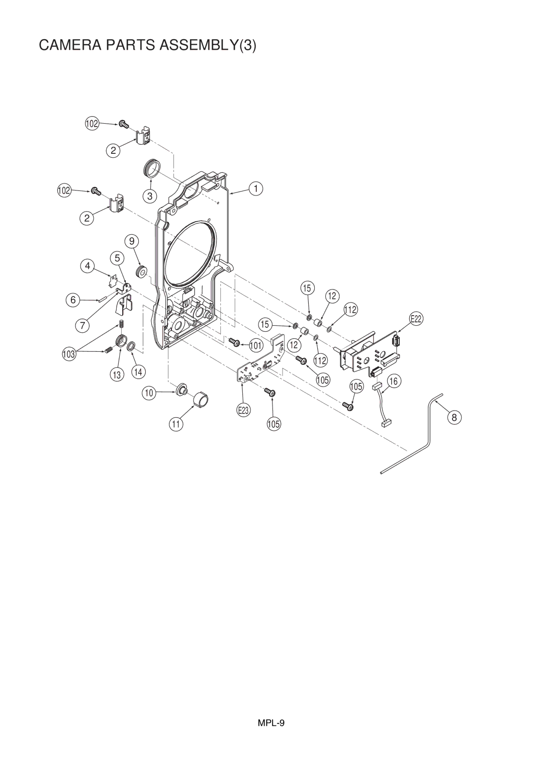 Panasonic AJ-HPX2000P, AJ-HPX2100E, AJ-HPX2100MC, AJ-YA350G manual Camera Parts ASSEMBLY3 