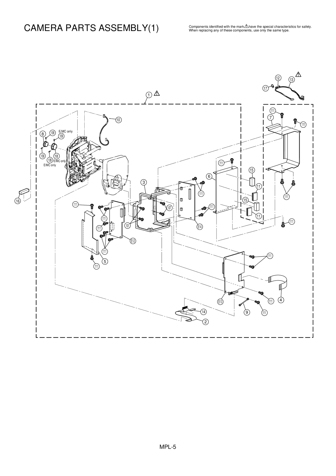 Panasonic AJ-HPX2000P, AJ-HPX2100E, AJ-HPX2100MC, AJ-YA350G manual Camera Parts ASSEMBLY1 