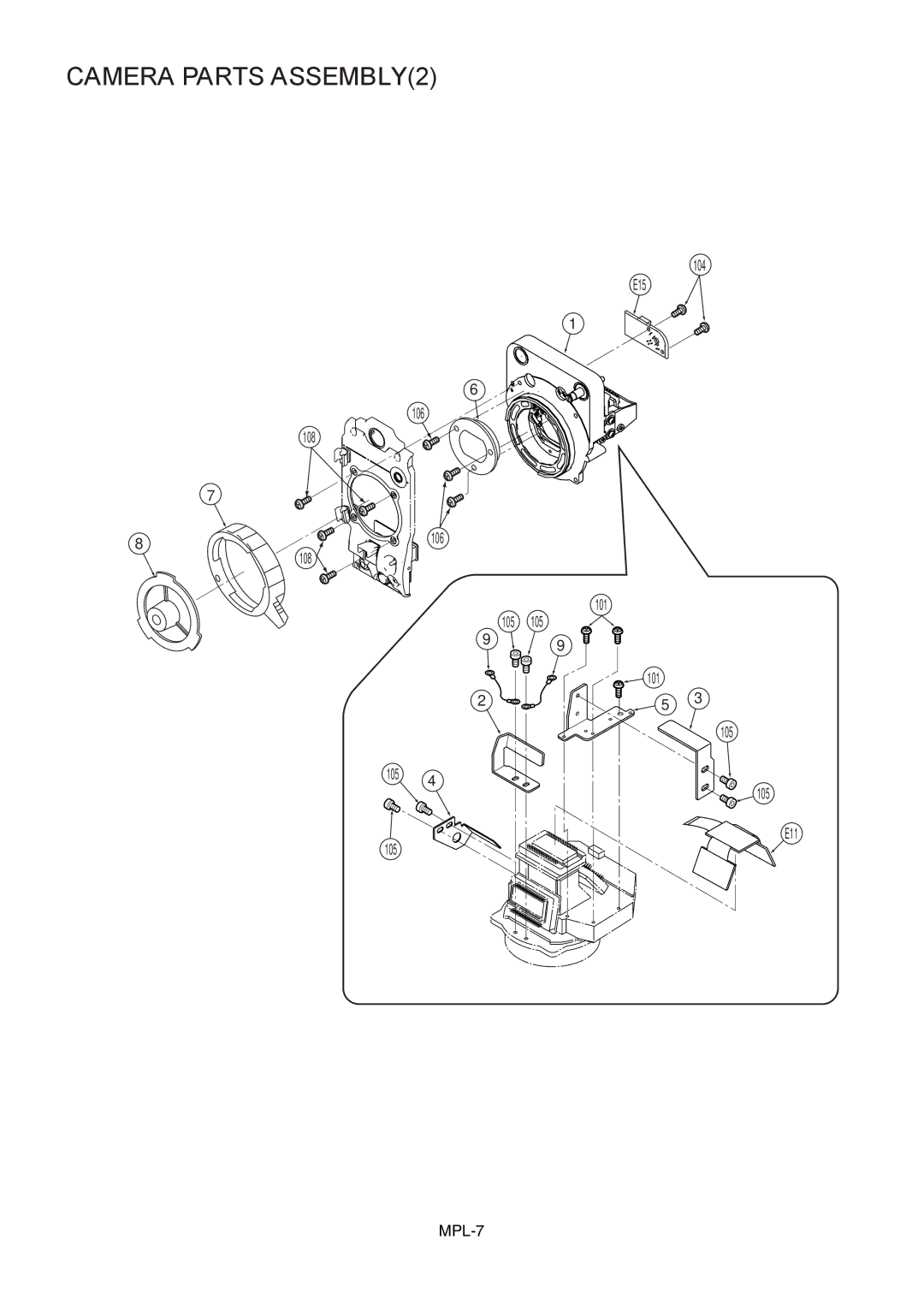 Panasonic AJ-HPX2100E, AJ-HPX2100MC, AJ-HPX2000P, AJ-YA350G manual Camera Parts ASSEMBLY2 