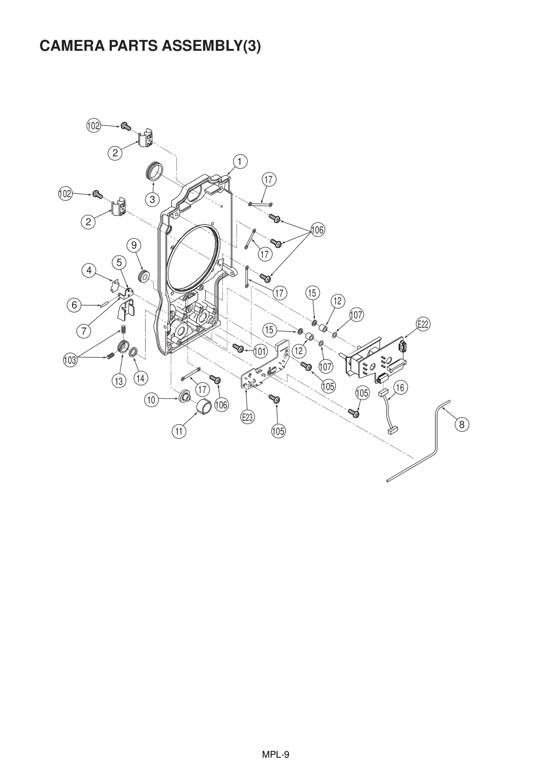 Panasonic AJ-HPX2700MC manual Camera Parts ASSEMBLY3 