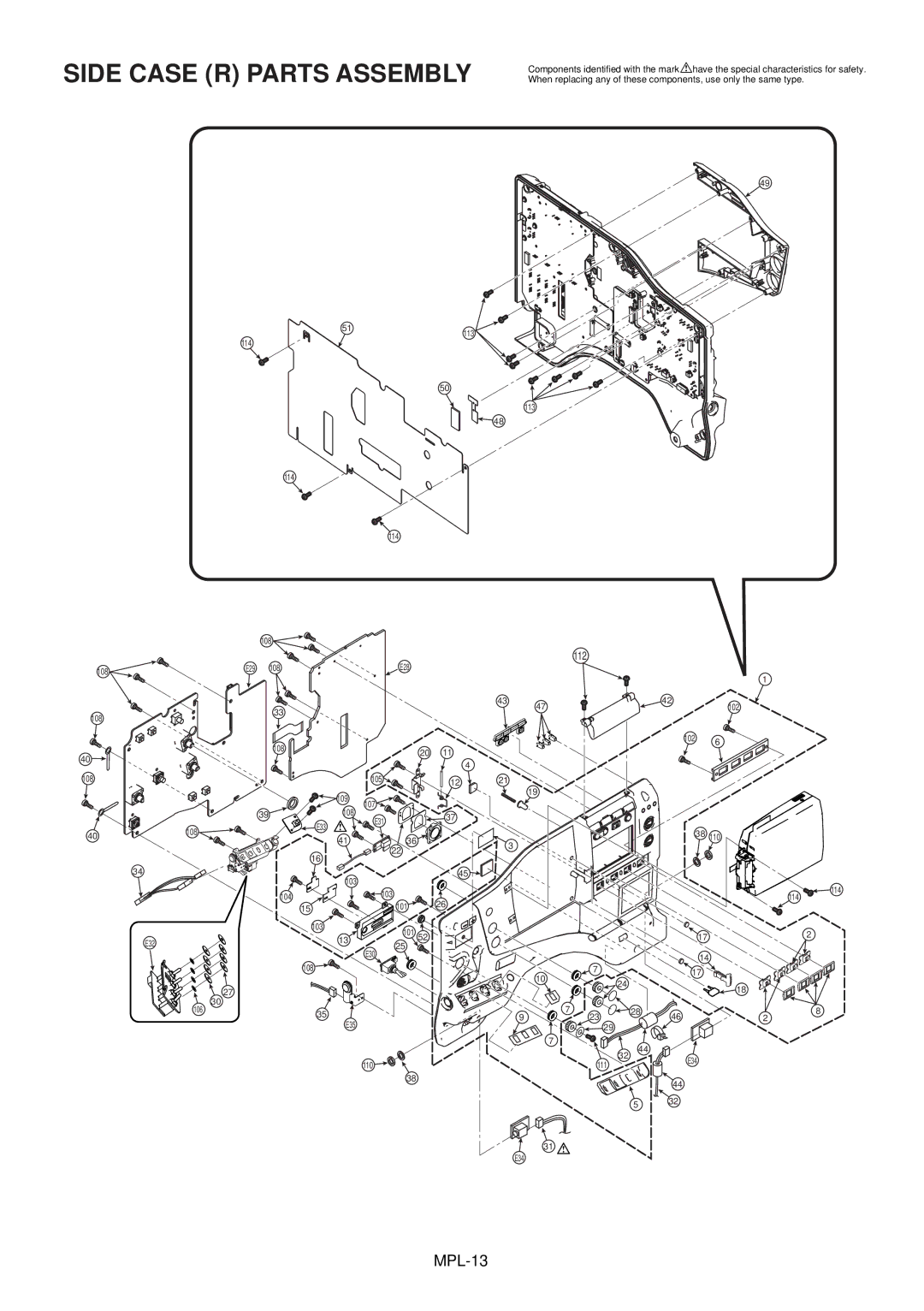 Panasonic AJ-HPX2700MC manual Side Case R Parts Assembly 