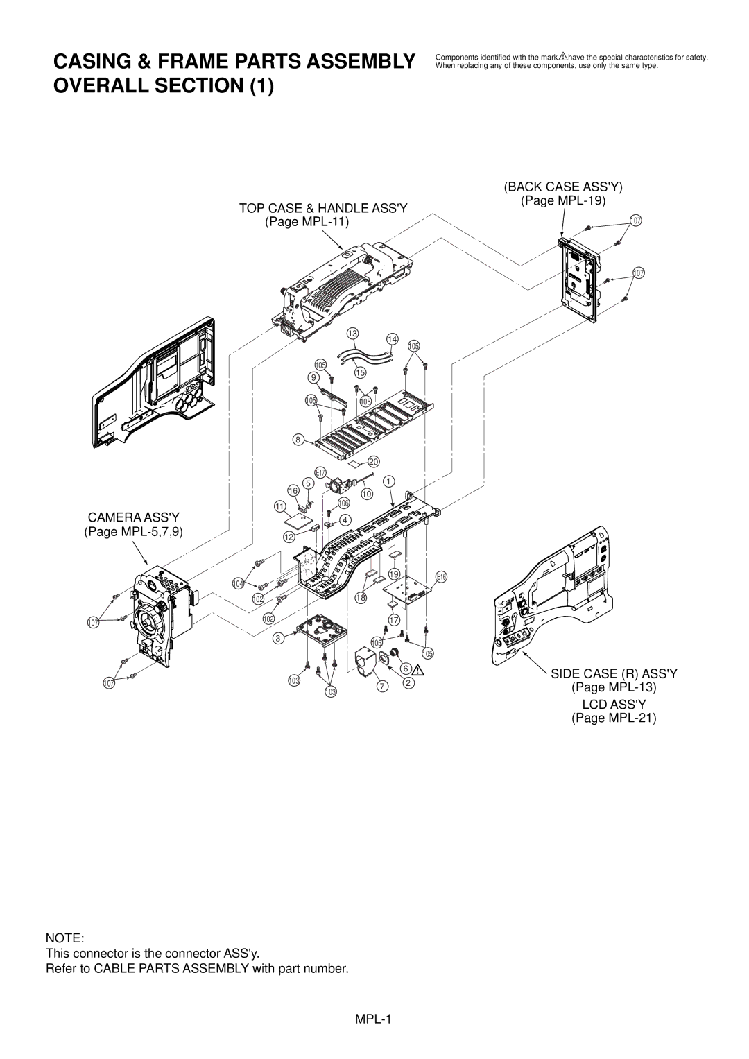 Panasonic AJ-HPX2700MC manual Casing & Frame Parts Assembly Overall Section, LCD Assy 