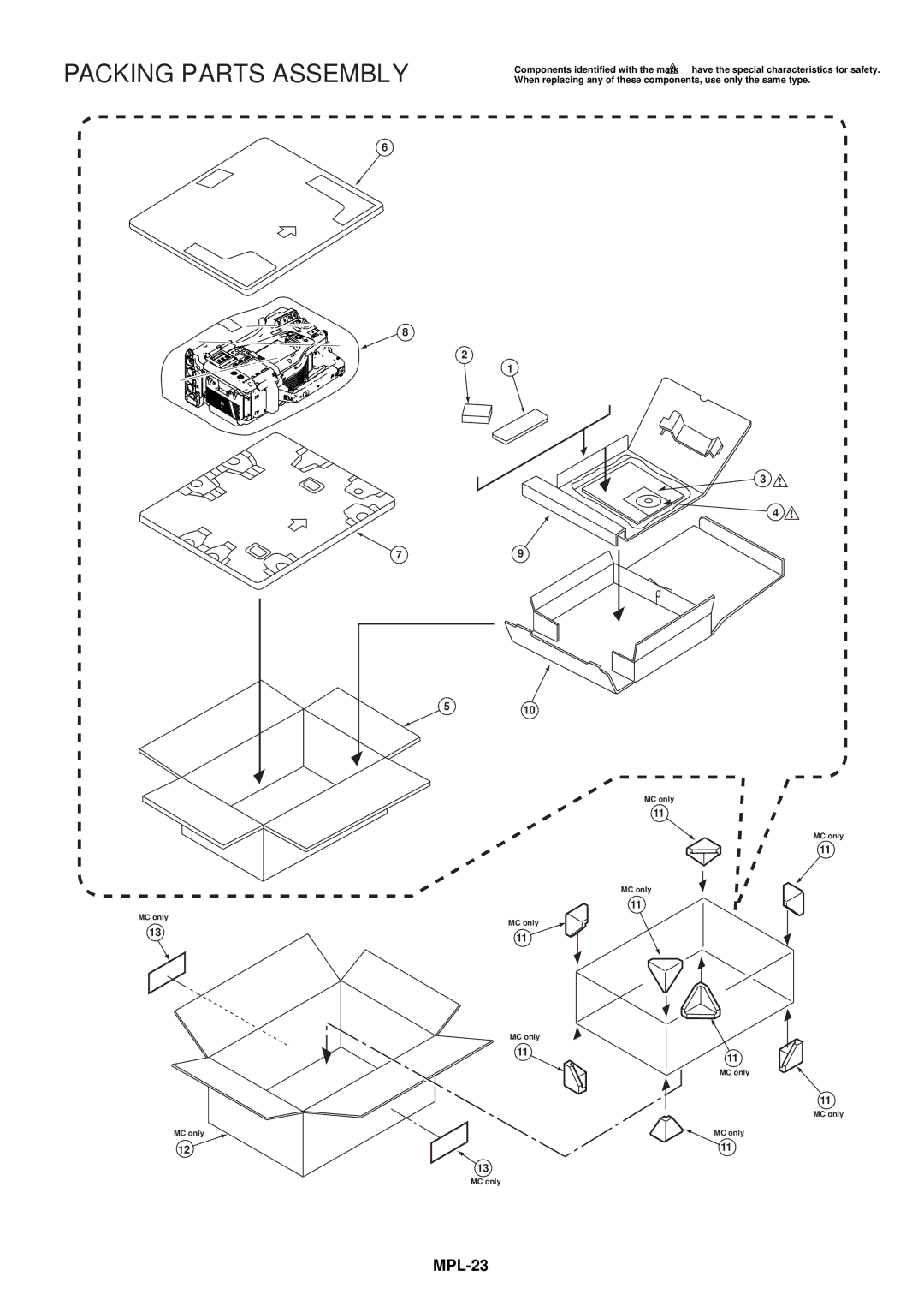 Panasonic AJ-HPX2700MC manual Packing Parts Assembly 