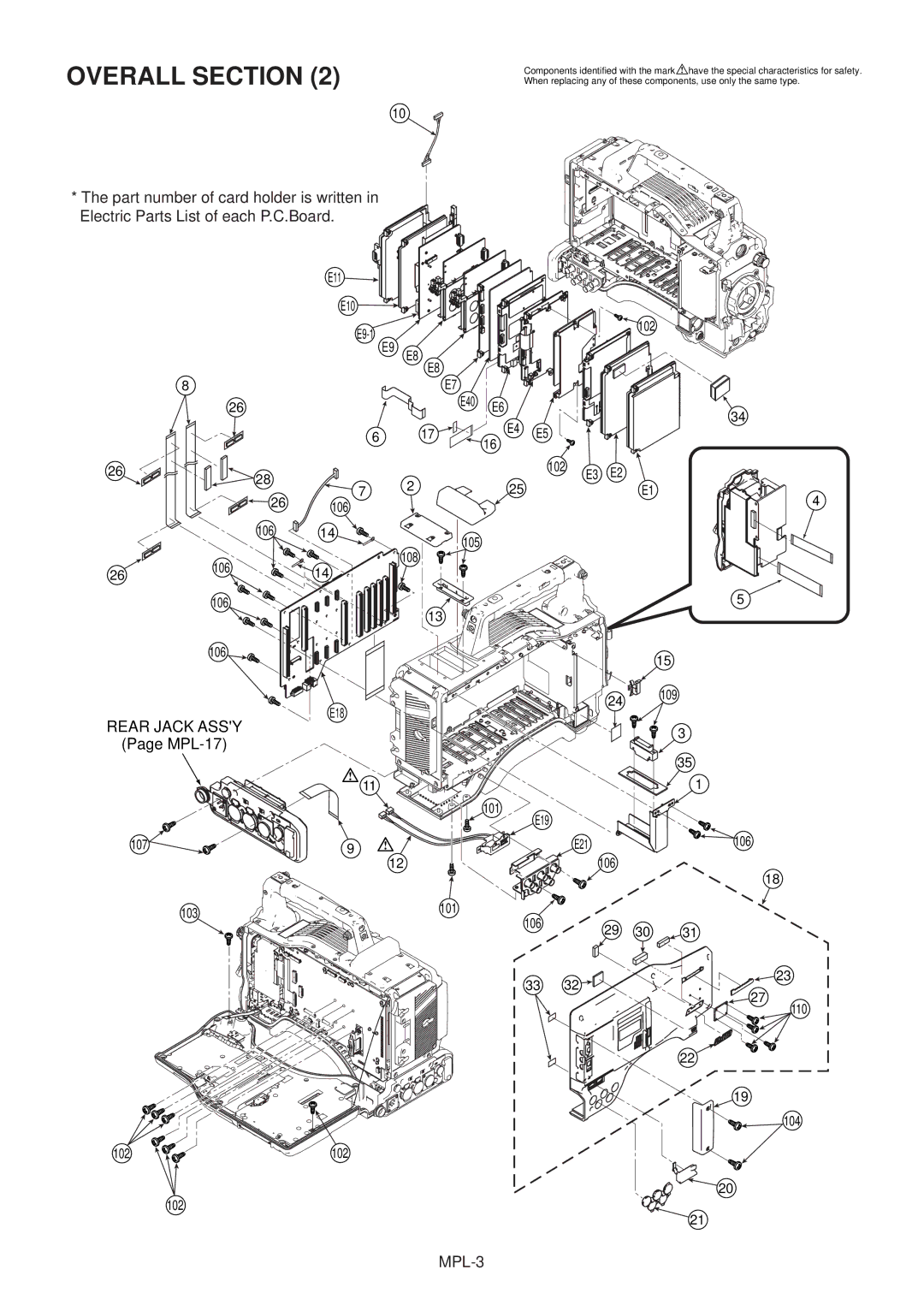 Panasonic AJ-HPX2700MC manual Overall Section 