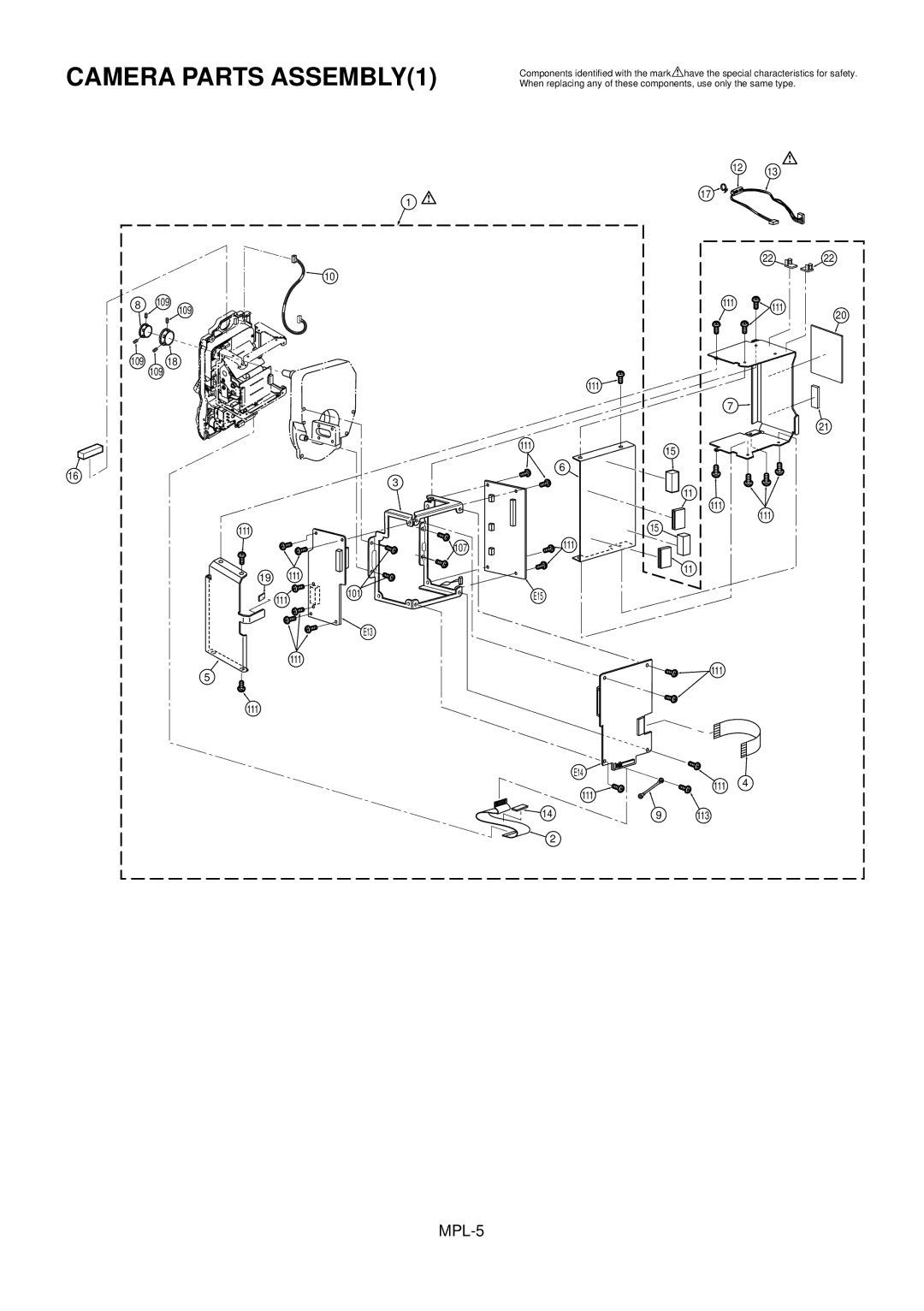 Panasonic AJ-HPX2700MC manual Camera Parts ASSEMBLY1 