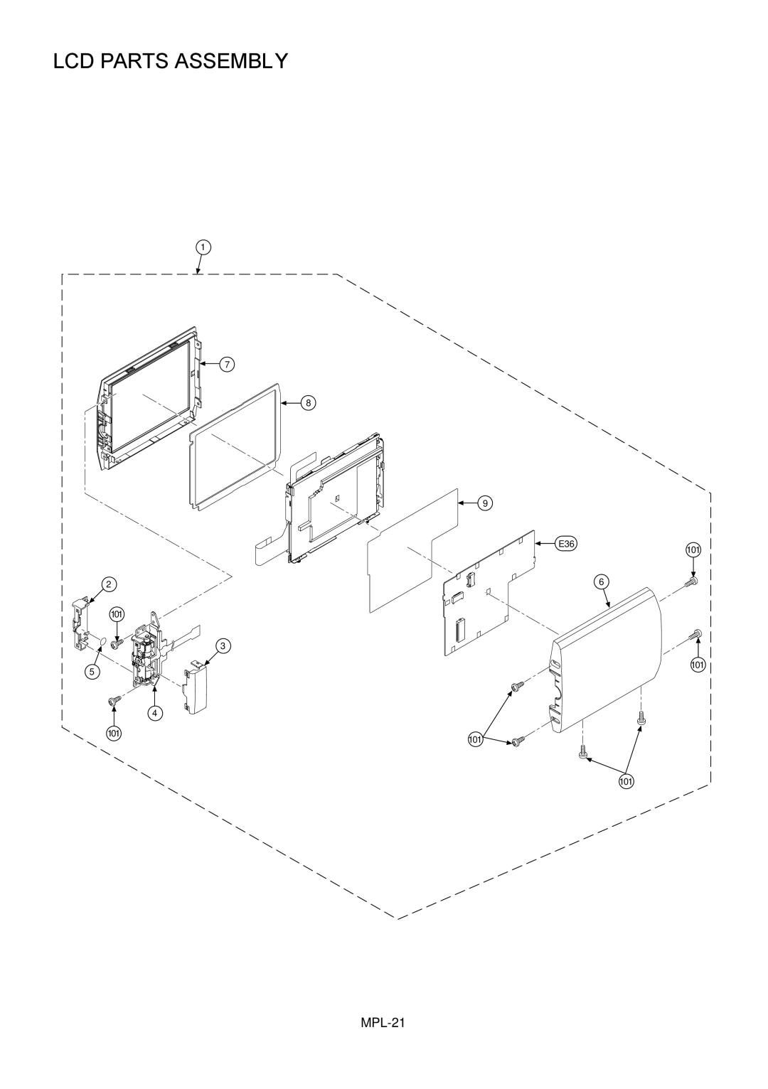 Panasonic AJ-HPX3000MC manual LCD Parts Assembly 