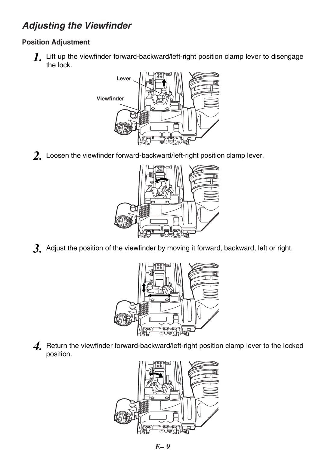 Panasonic AJ-HVF20P, AJ-HVF27P operating instructions Position Adjustment 