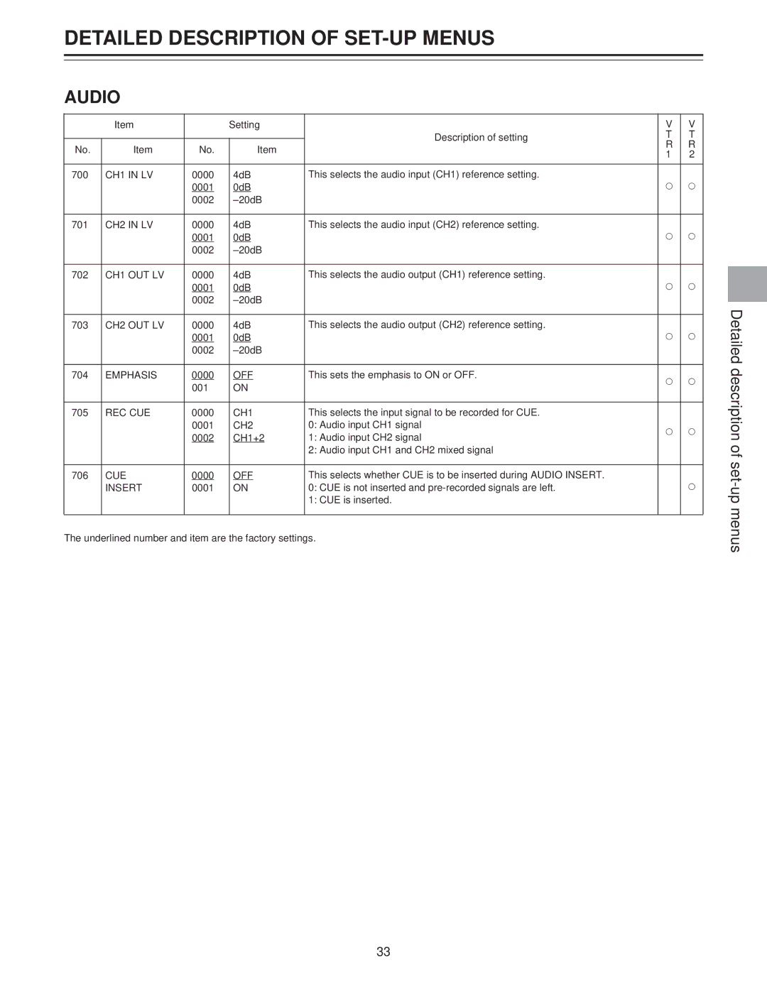 Panasonic AJ-LT85P manual Audio 