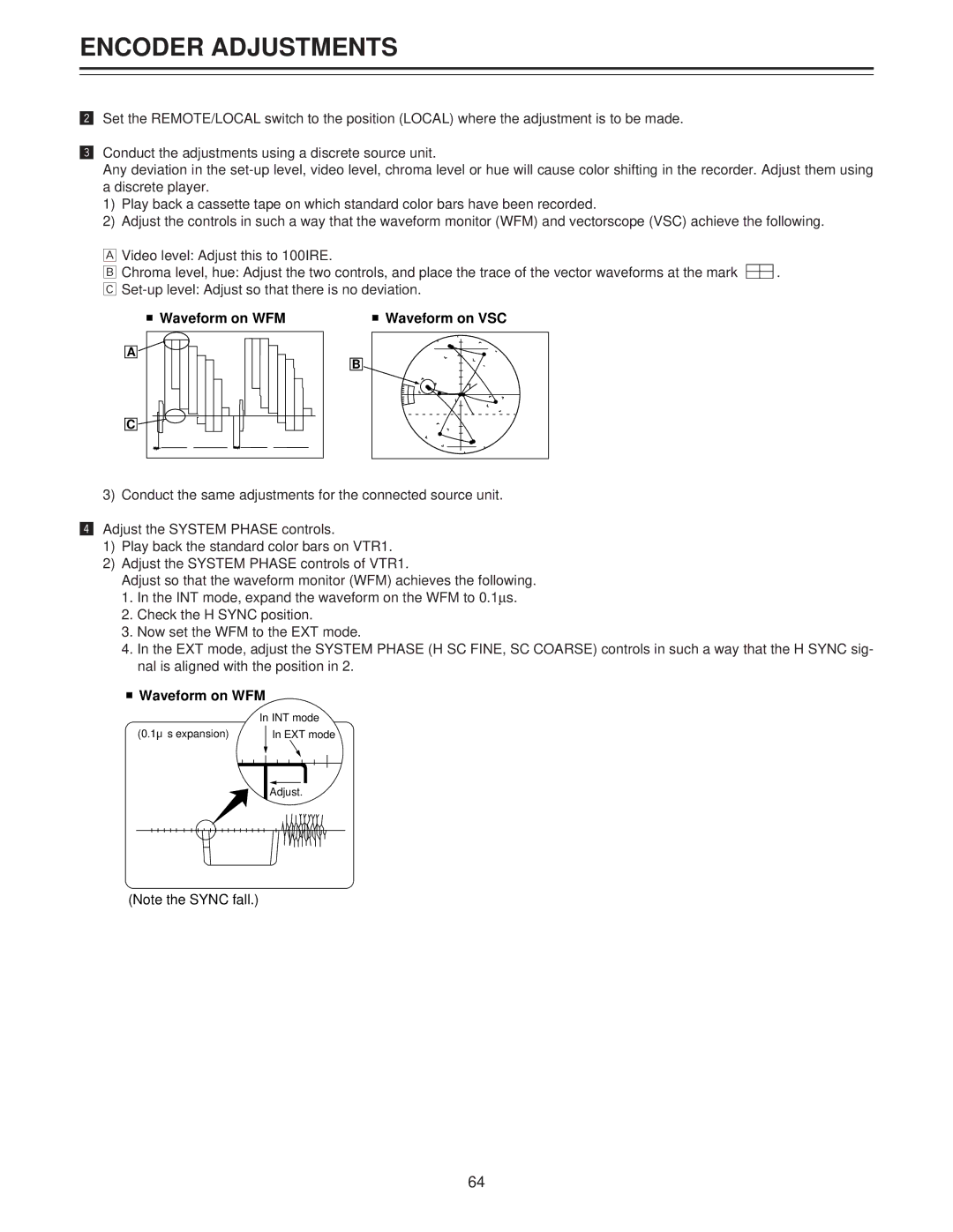 Panasonic AJ-LT85P manual Waveform on WFM Waveform on VSC 