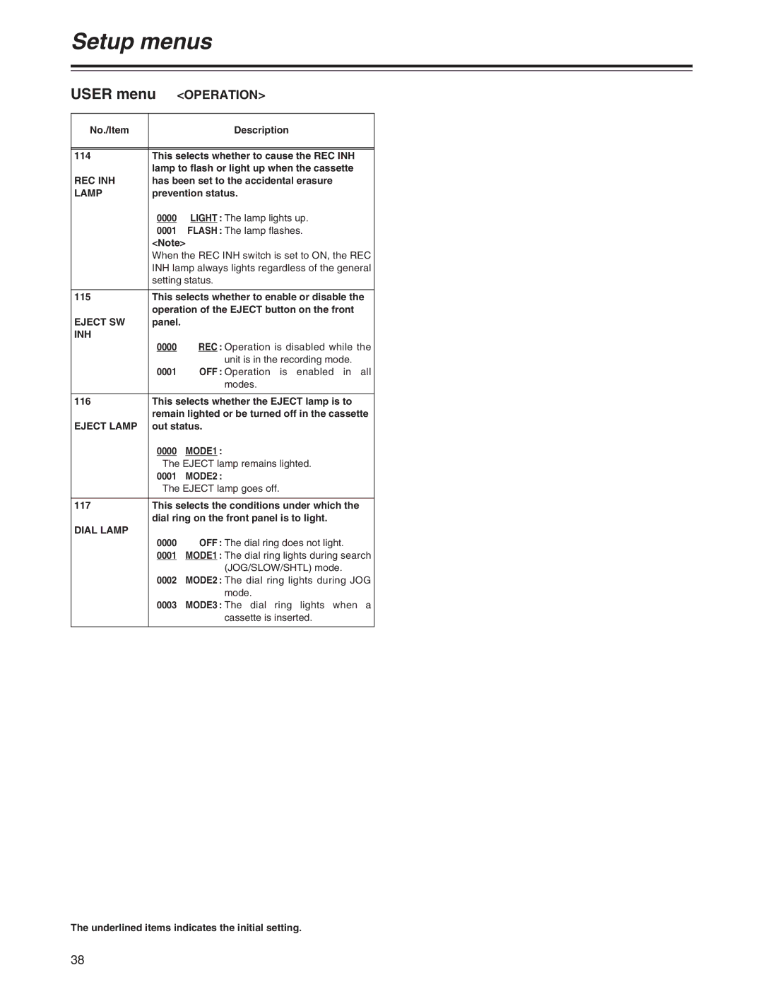 Panasonic AJ-SD955A, AJ-SD930 manual Rec Inh, Eject SW, Eject Lamp, MODE1, MODE2, Dial Lamp 