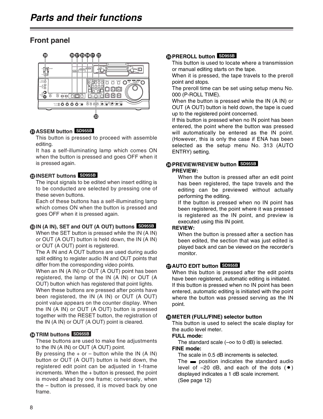 Panasonic AJ-SD955Bp manual Preview, Review 