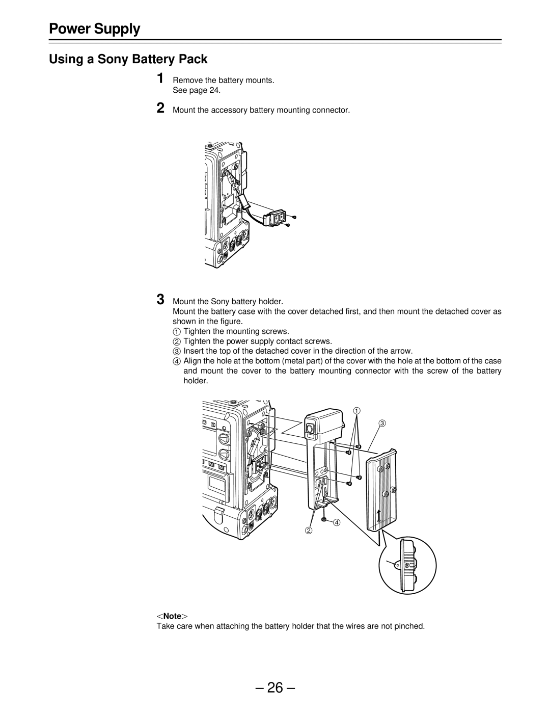 Panasonic AJ-SDC915 operating instructions Using a Sony Battery Pack 