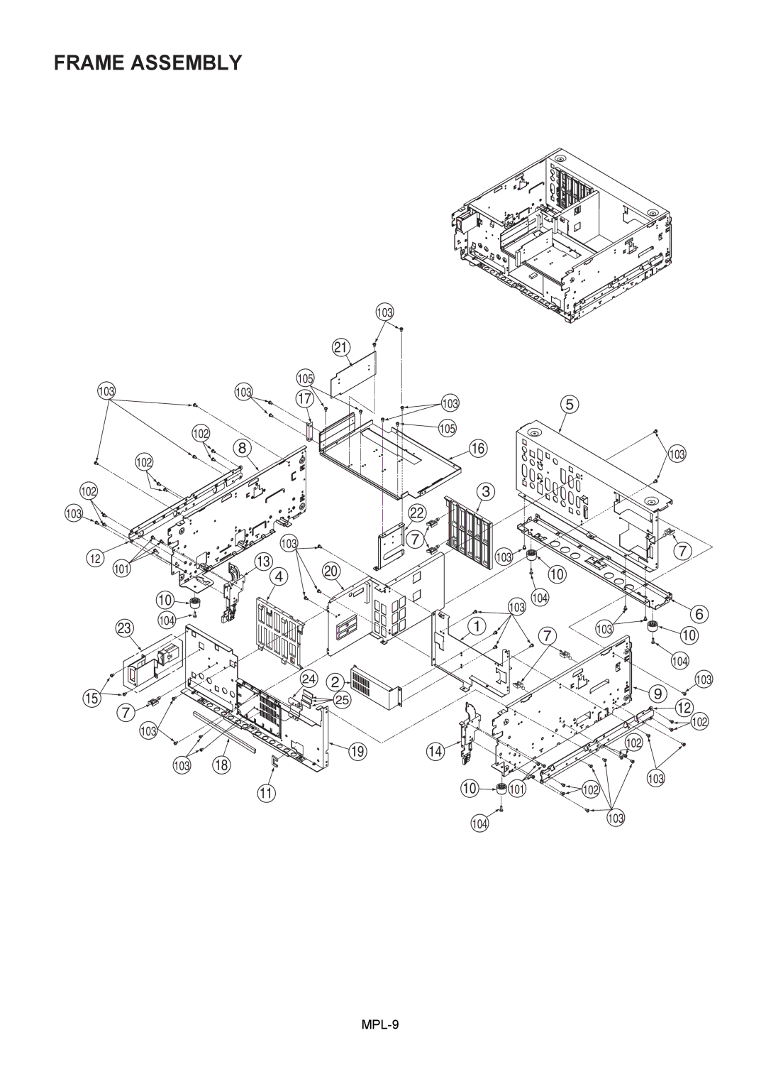 Panasonic AJ-SPD850E, AJ-SPD850MC manual Frame Assembly 