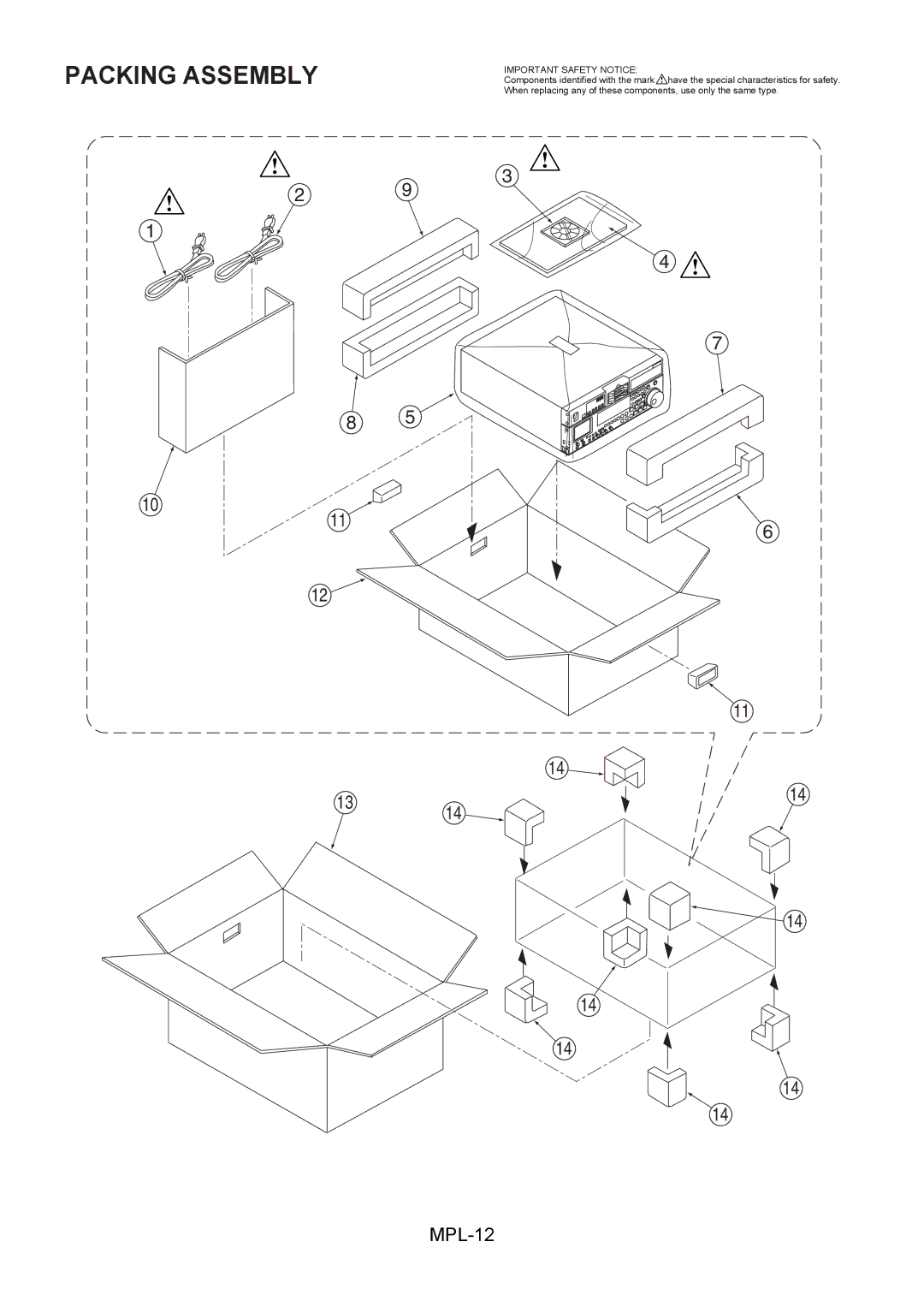 Panasonic AJ-SPD850E, AJ-SPD850MC manual Packing Assembly 