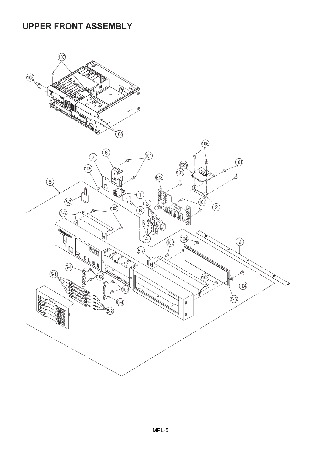 Panasonic AJ-SPD850E, AJ-SPD850MC manual Upper Front Assembly 