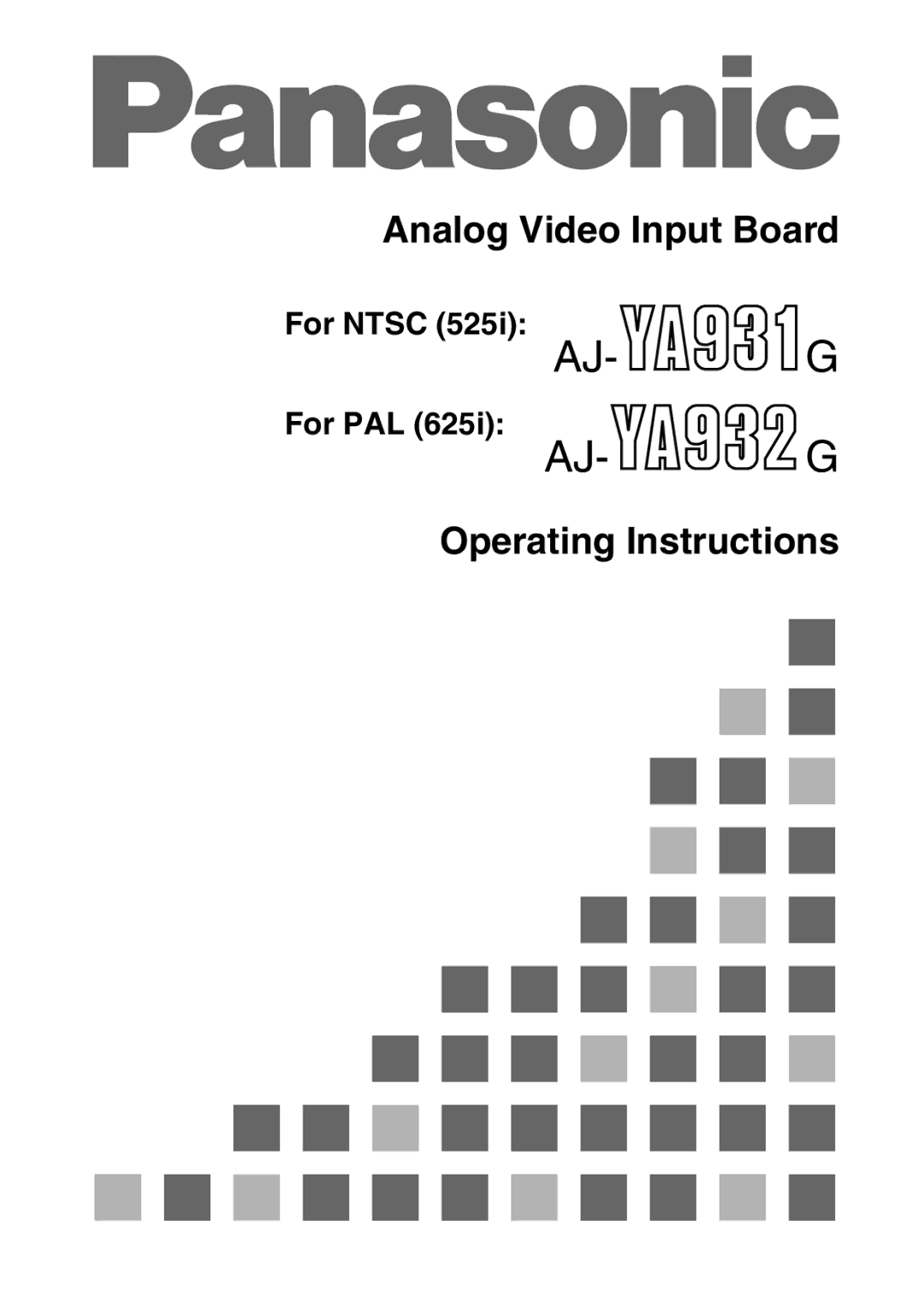 Panasonic AJ-YA931, AJ-YA932 operating instructions Aj- G 