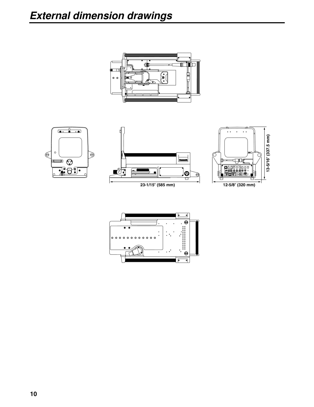 Panasonic AK-HBU931P manual External dimension drawings 