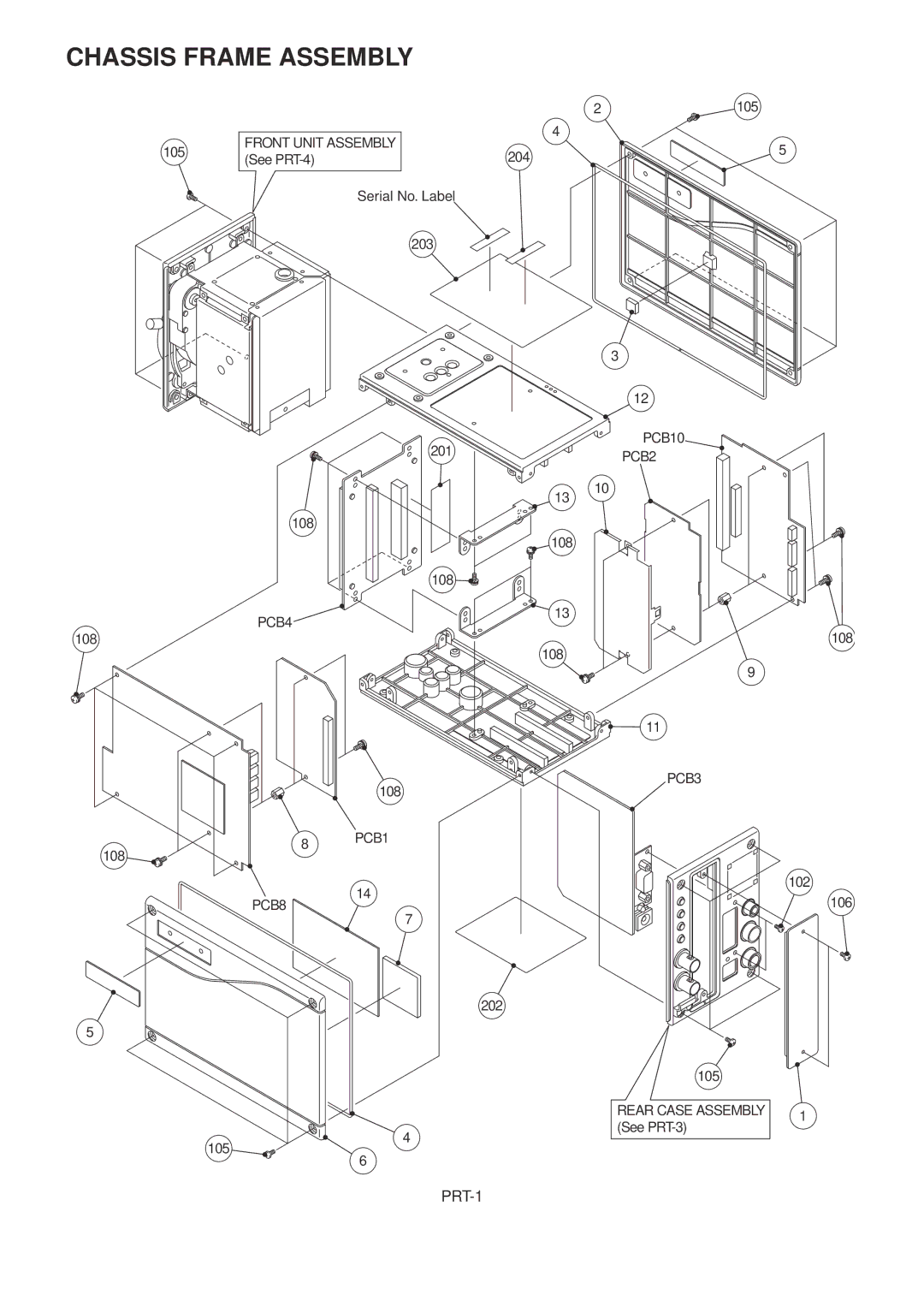 Panasonic AK-HC1800G, AK-HC1800MC manual Chassis Frame Assembly 