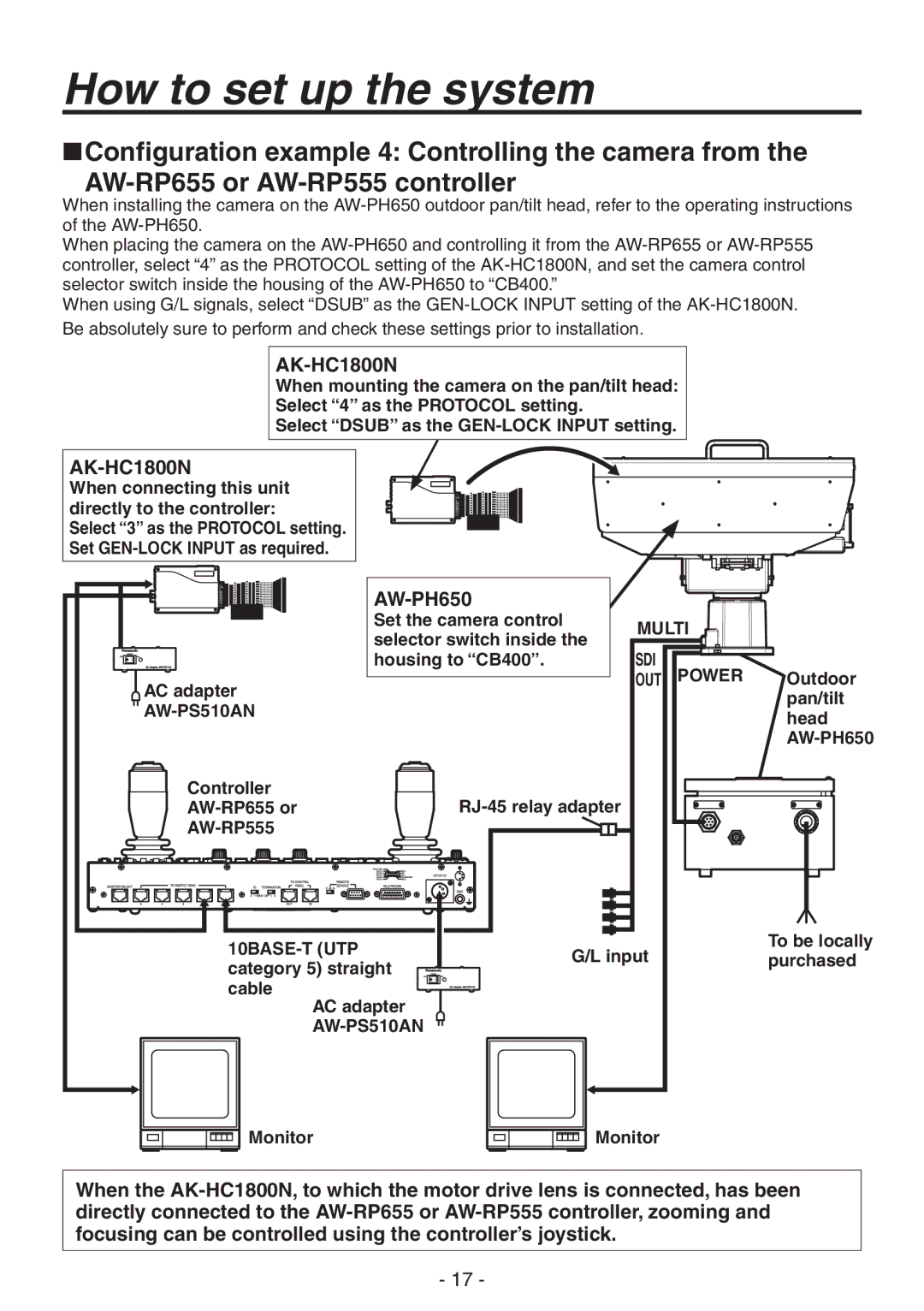 Panasonic AK-HC1800N operating instructions AW-PH650 