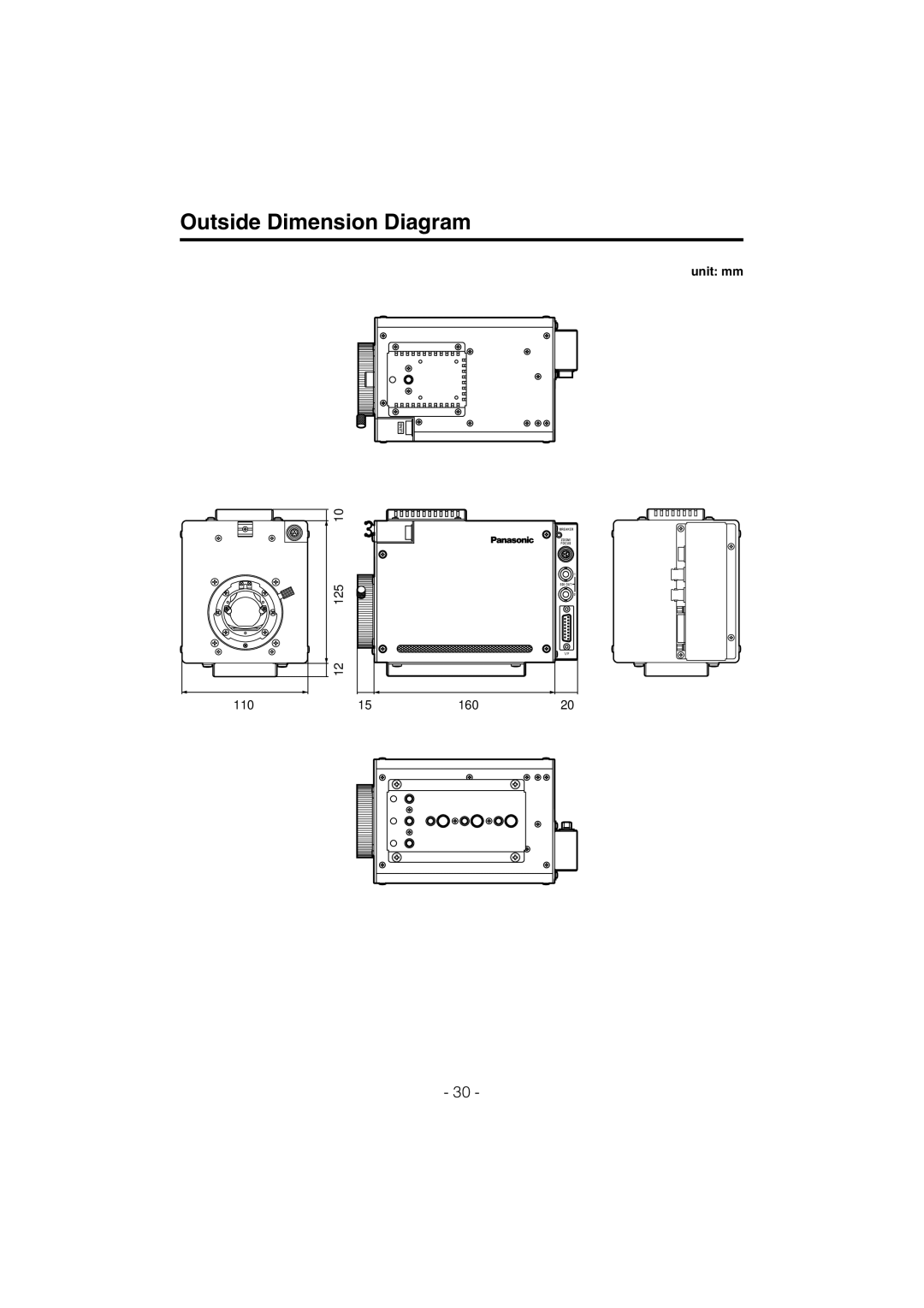 Panasonic AK-HC910L manual Outside Dimension Diagram 