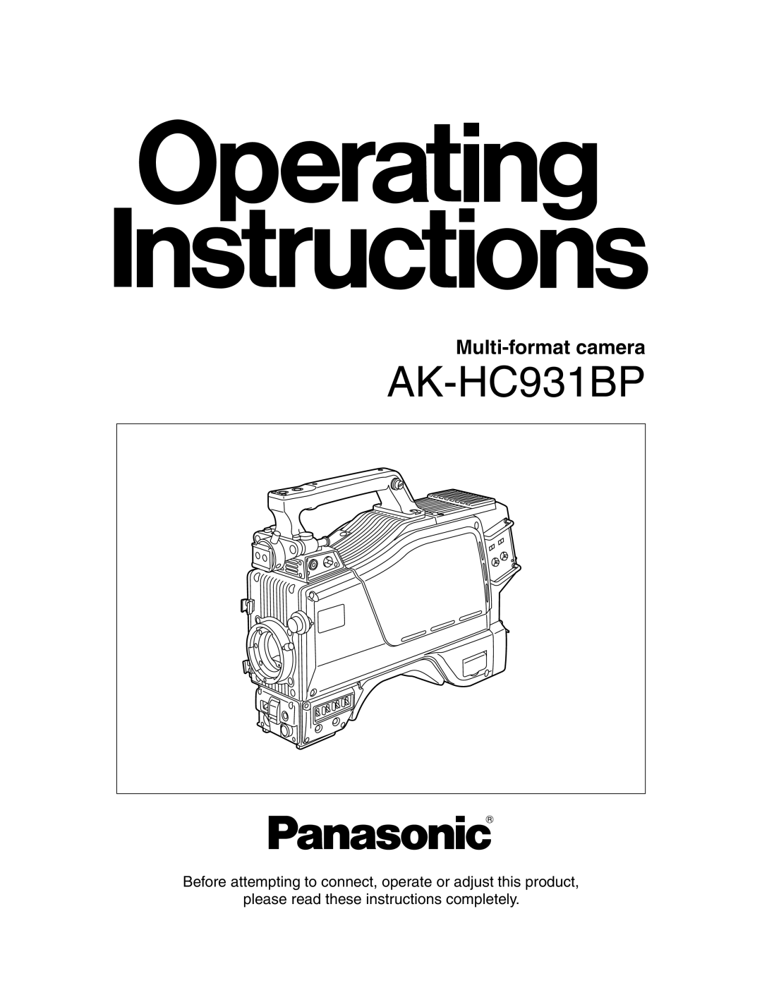 Panasonic AK-HC931BP manual 