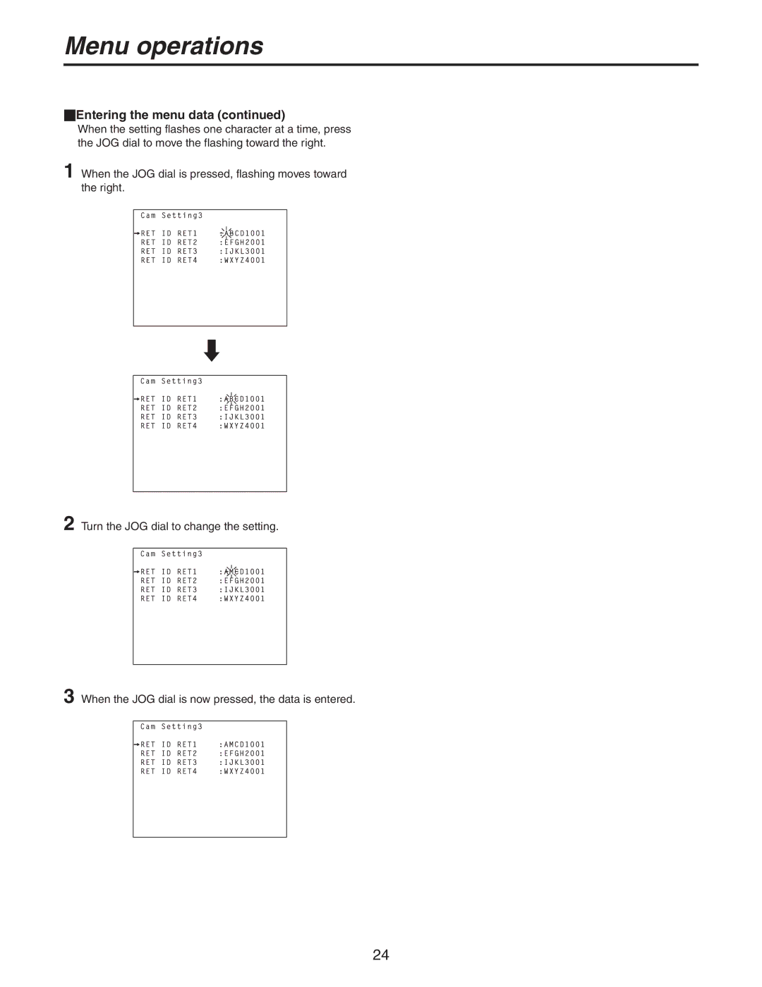 Panasonic AK-HC931BP manual Menu operations 