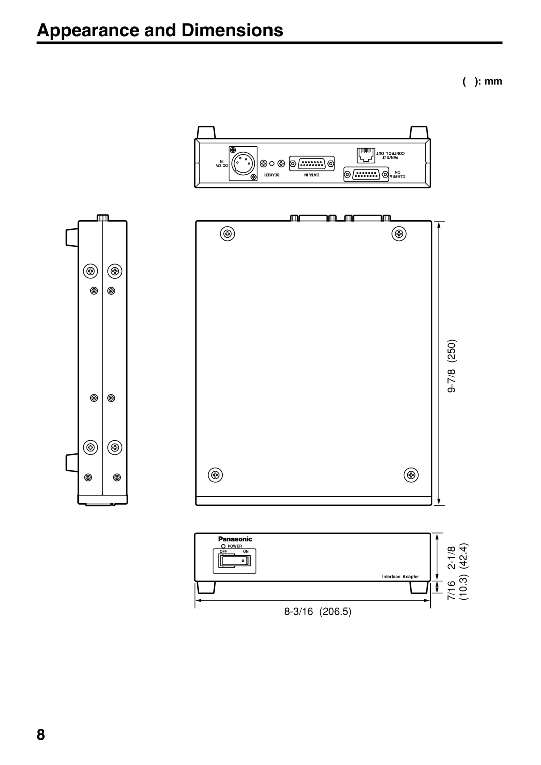 Panasonic AK-HTF900P manual Appearance and Dimensions 