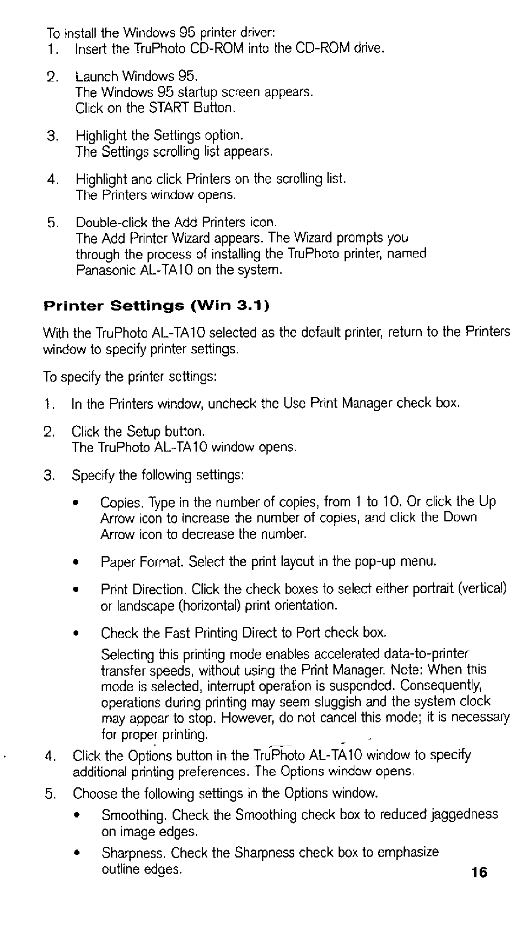 Panasonic AL-TA10U manual 