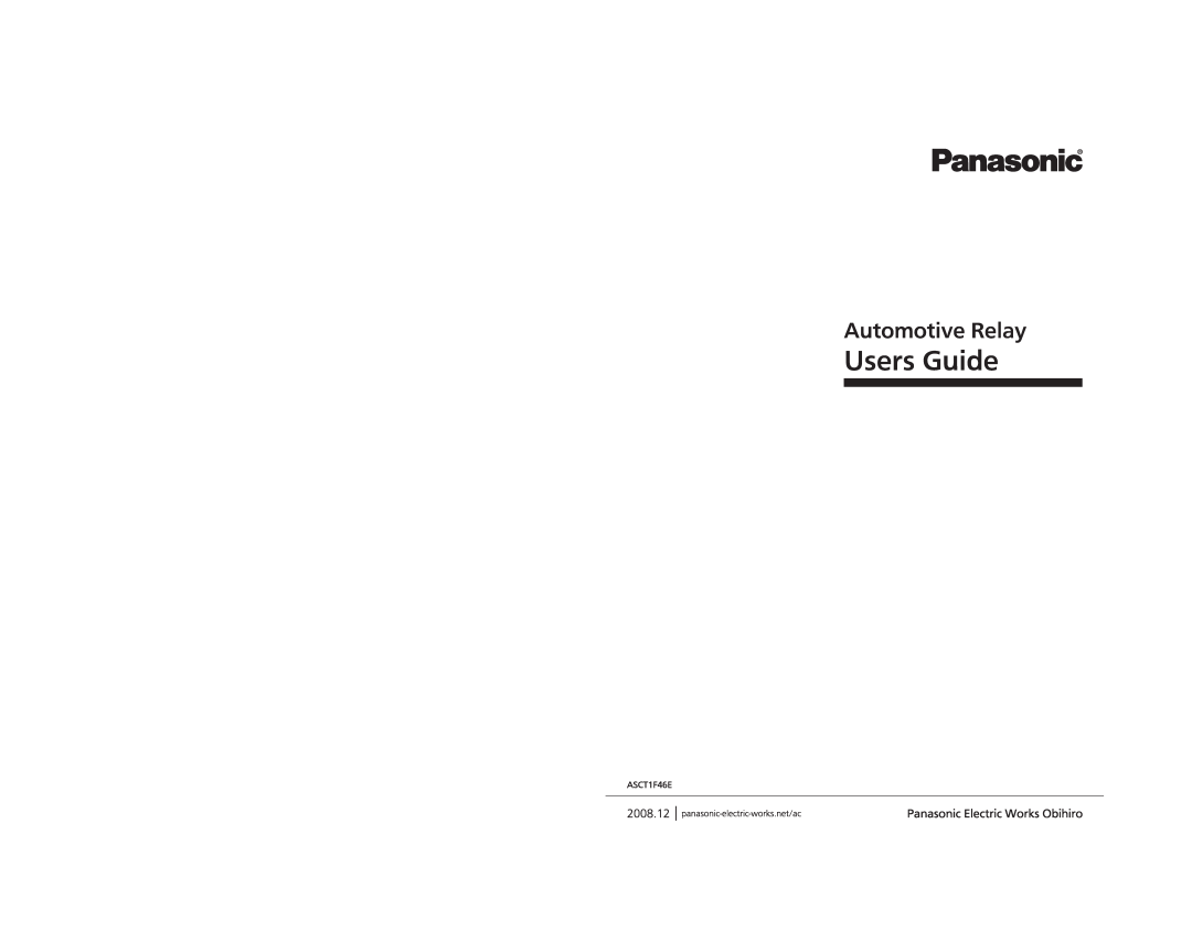 Panasonic ASCT1F46E manual 