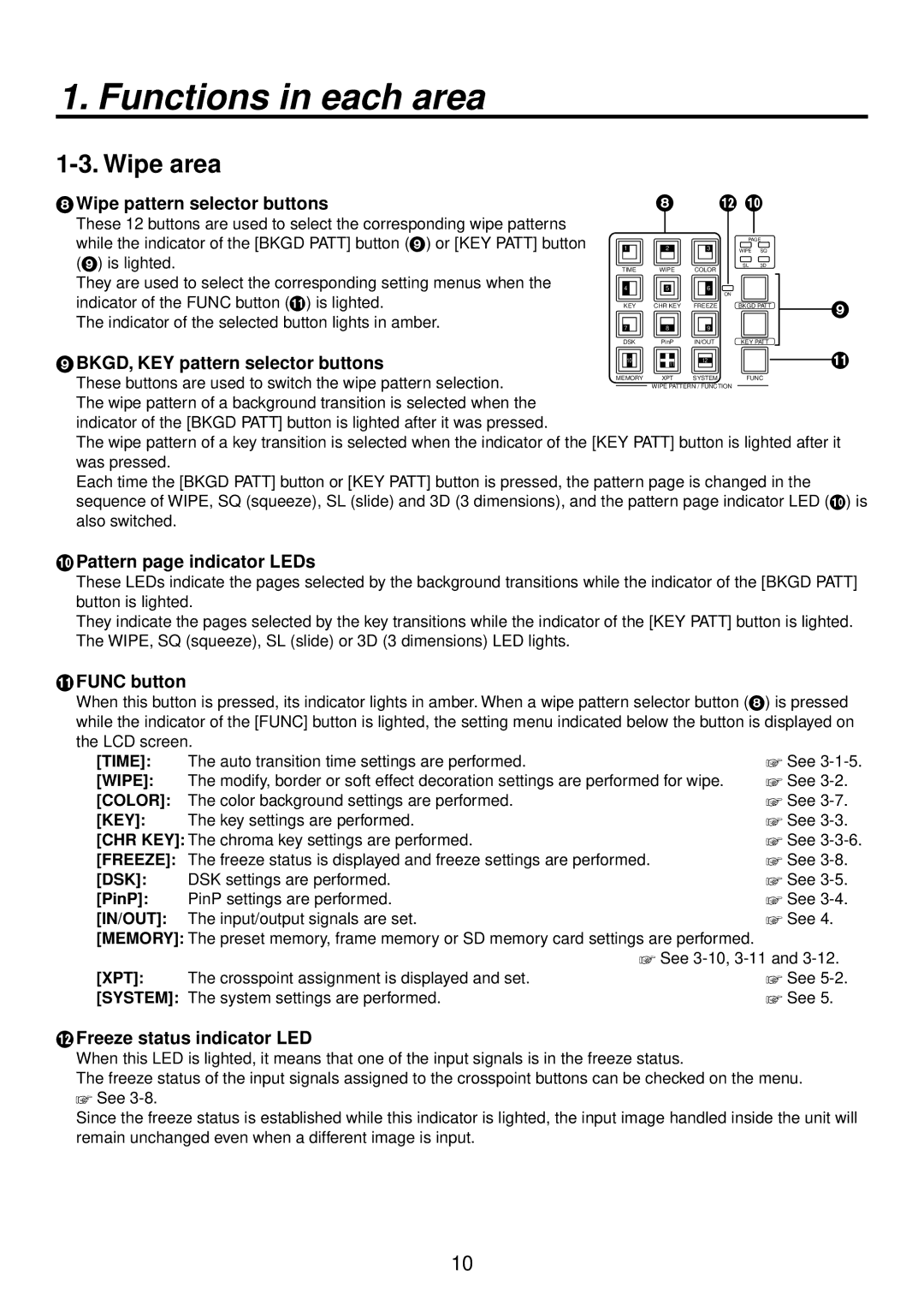 Panasonic AV-HS400AN manual Wipe area 