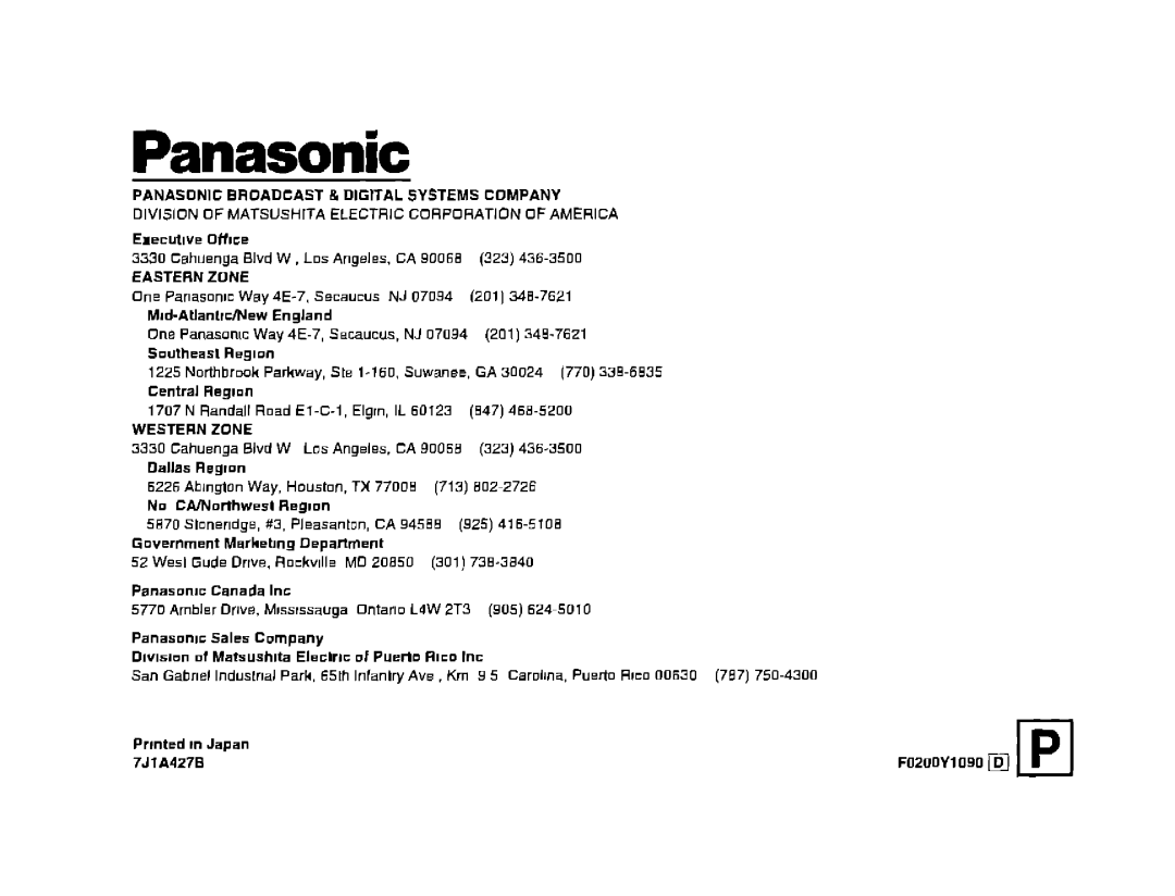 Panasonic AW-CH600 manual 