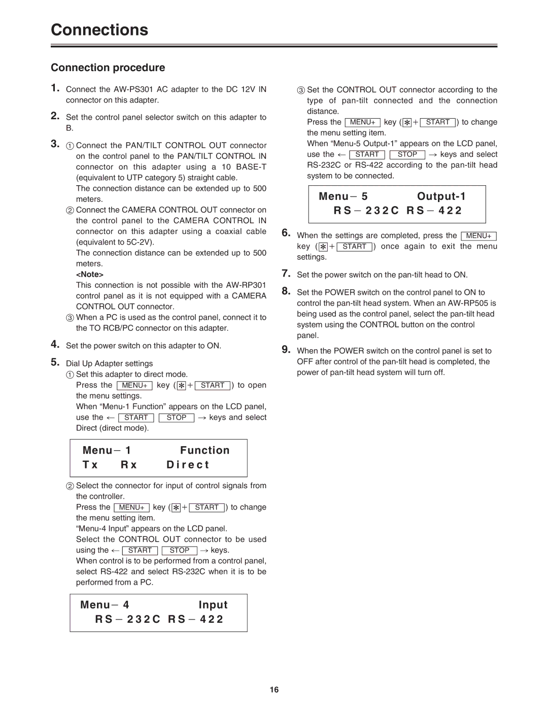 Panasonic AW-DU600 manual Menuj 4Input J 2 3 2 C R S j 4 2, Menuj Output-1 J 2 3 2 C R S j 4 2 