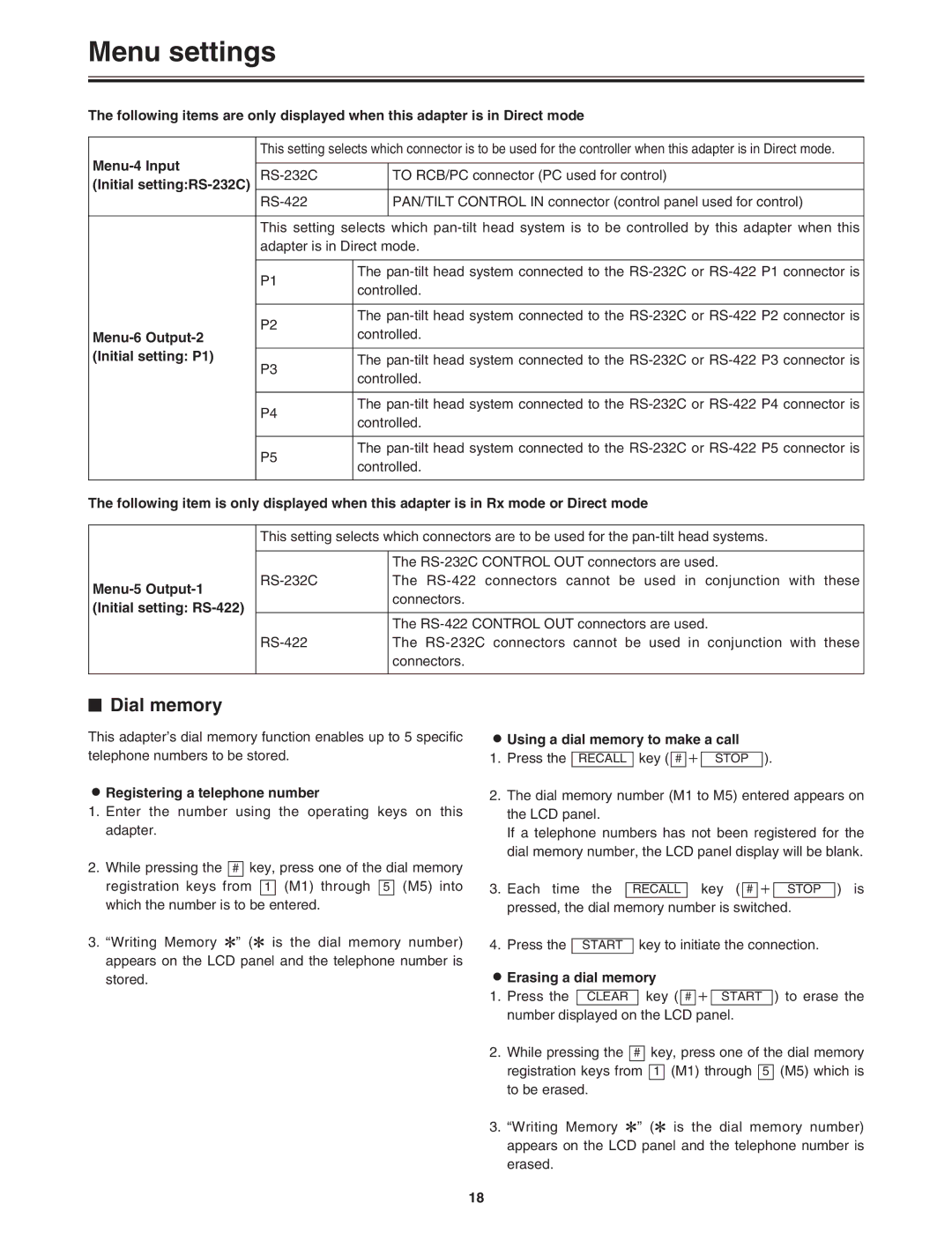 Panasonic AW-DU600 manual $ Dial memory 