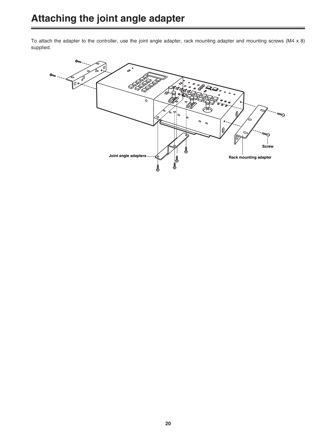 Panasonic AW-DU600 manual Attaching the joint angle adapter 