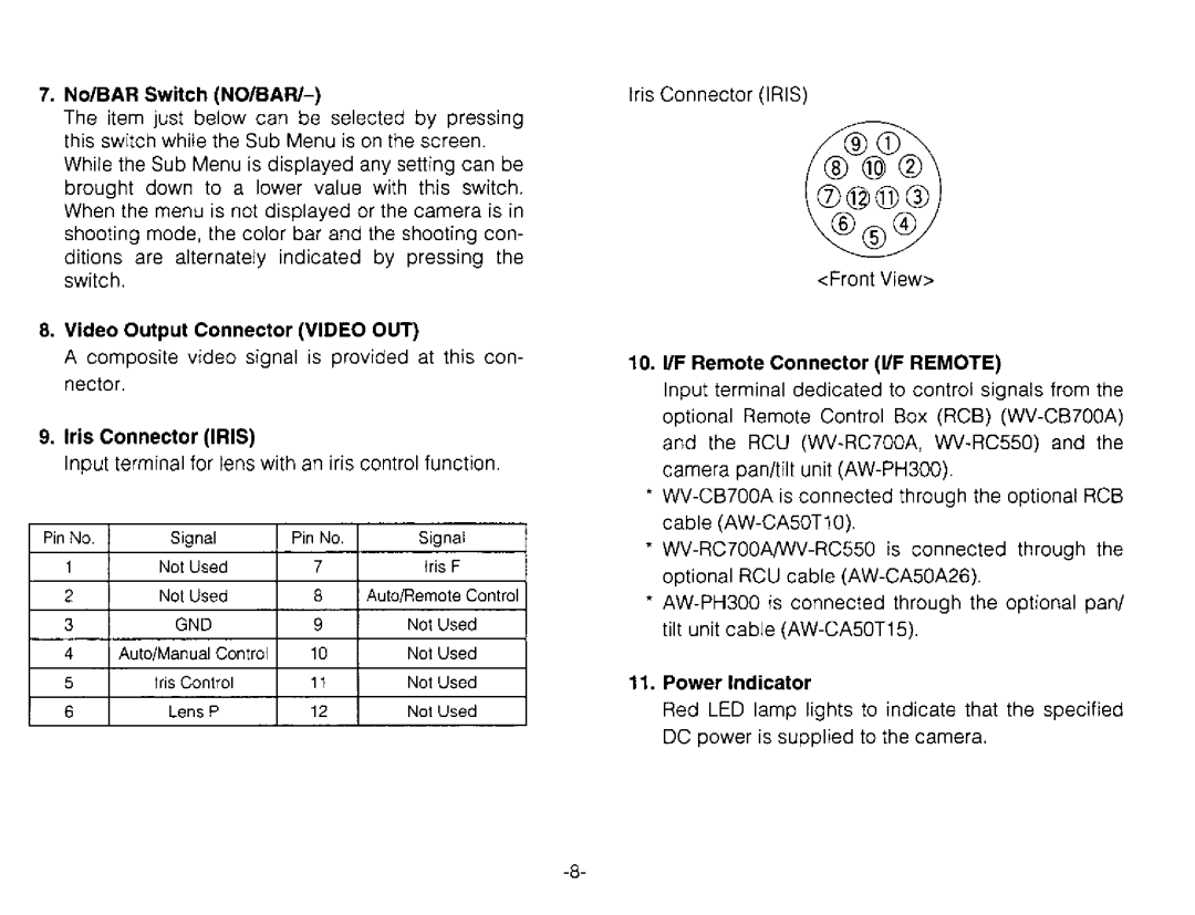 Panasonic AW-E300 manual 